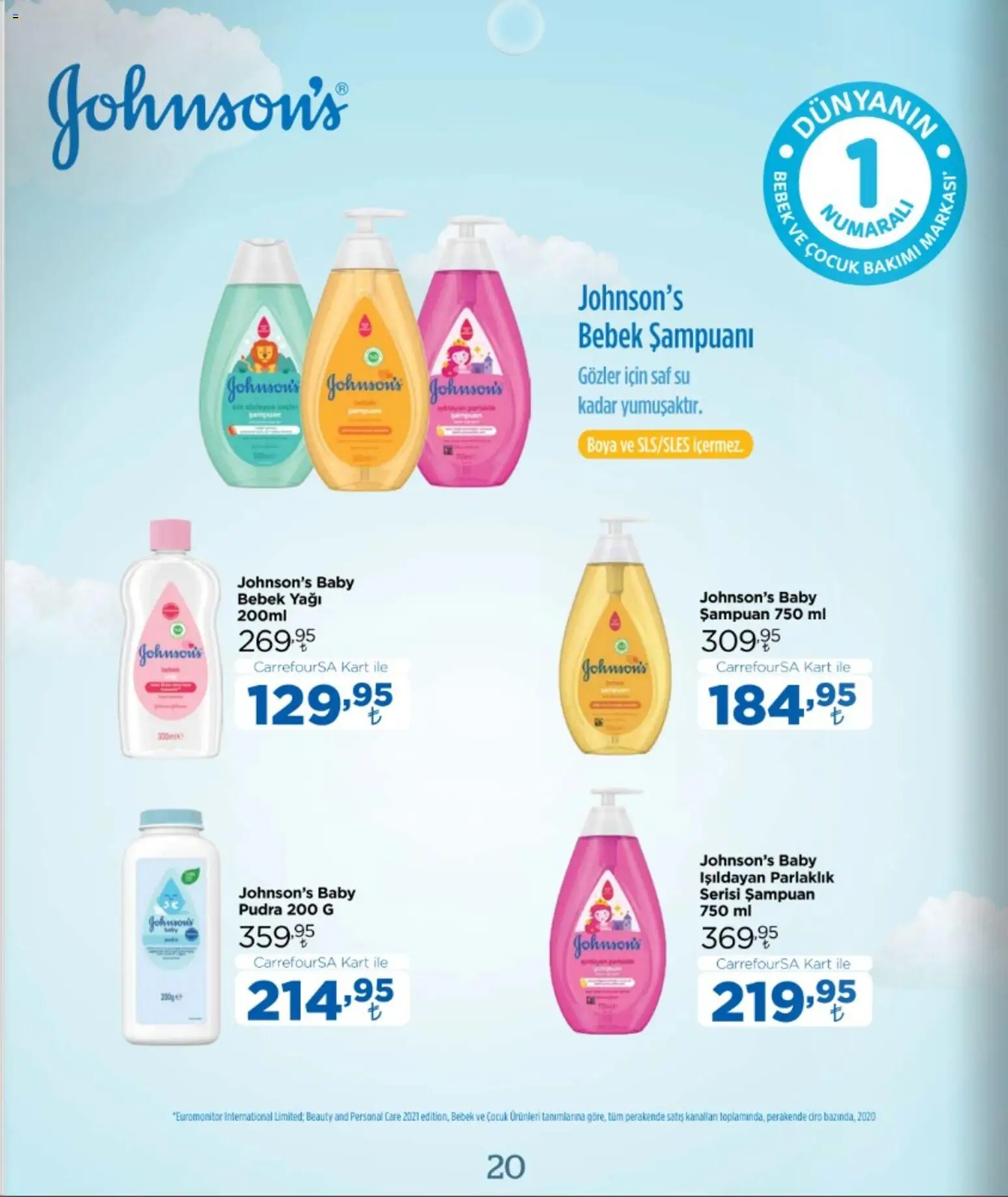 CarrefourSA - Katalog Bebek - 12 Ekim 2026 tarihinden itibaren geçerlidir | Sayfa: 20 | Ürünler: Şampuan, Pudra, Su
