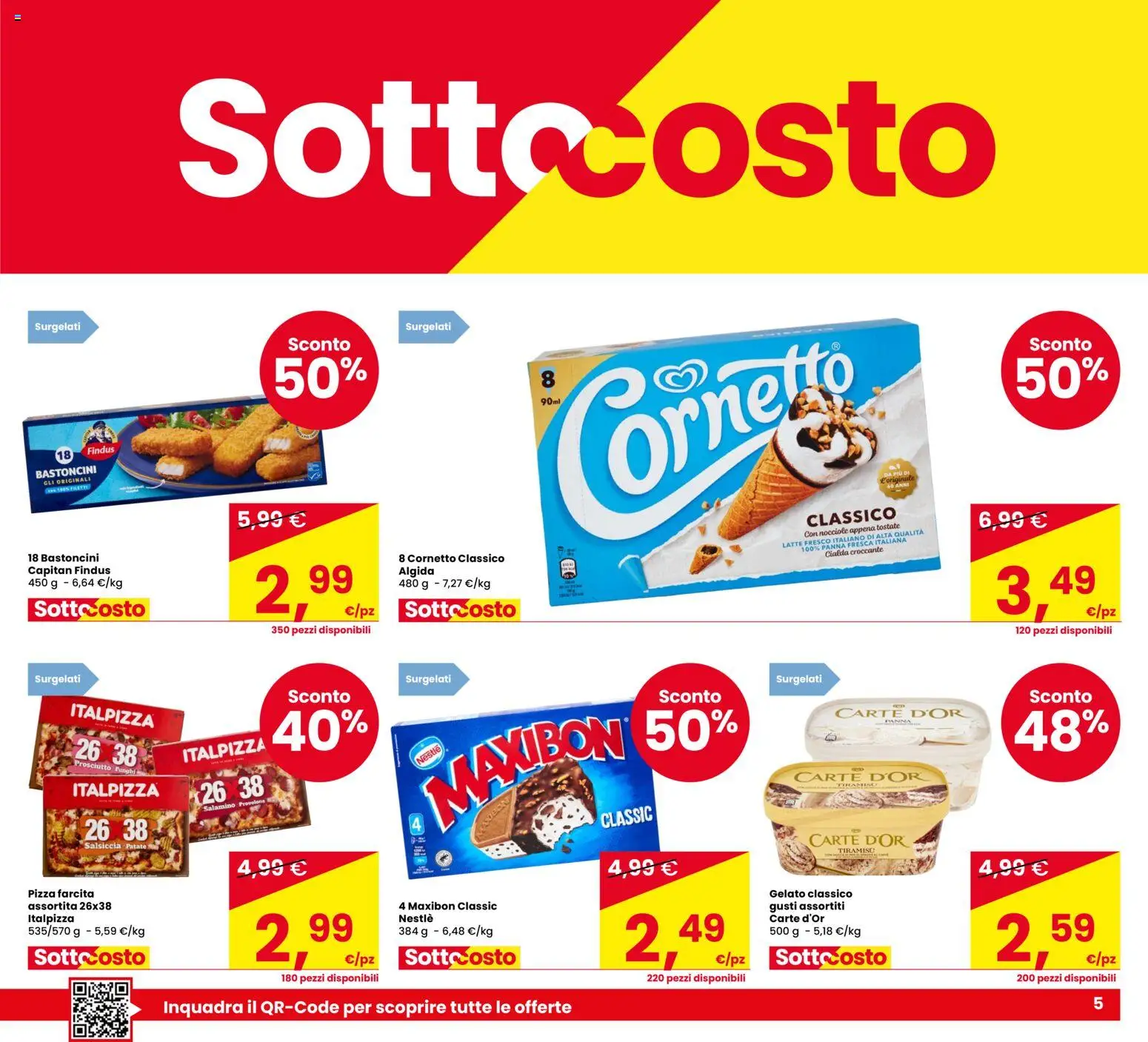 Volantino Despar del 23/06/2026 | Pagina: 5 | Prodotti: Pizza, Panna, Gelato, Nocciole