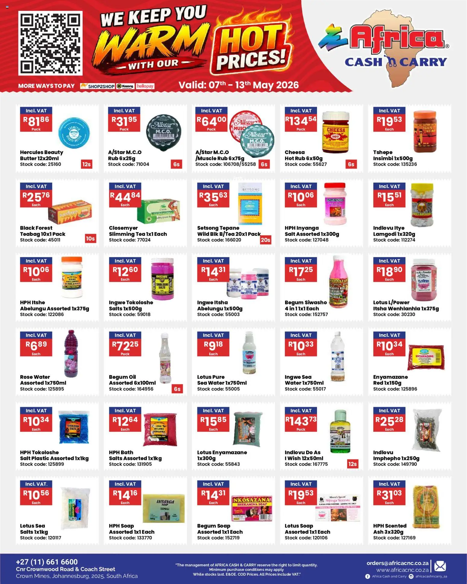 New Africa Cash & Carry catalogue – valid from 07/05/2026 | Page: 15 | Products: Butter, Tea, Stock, Salt