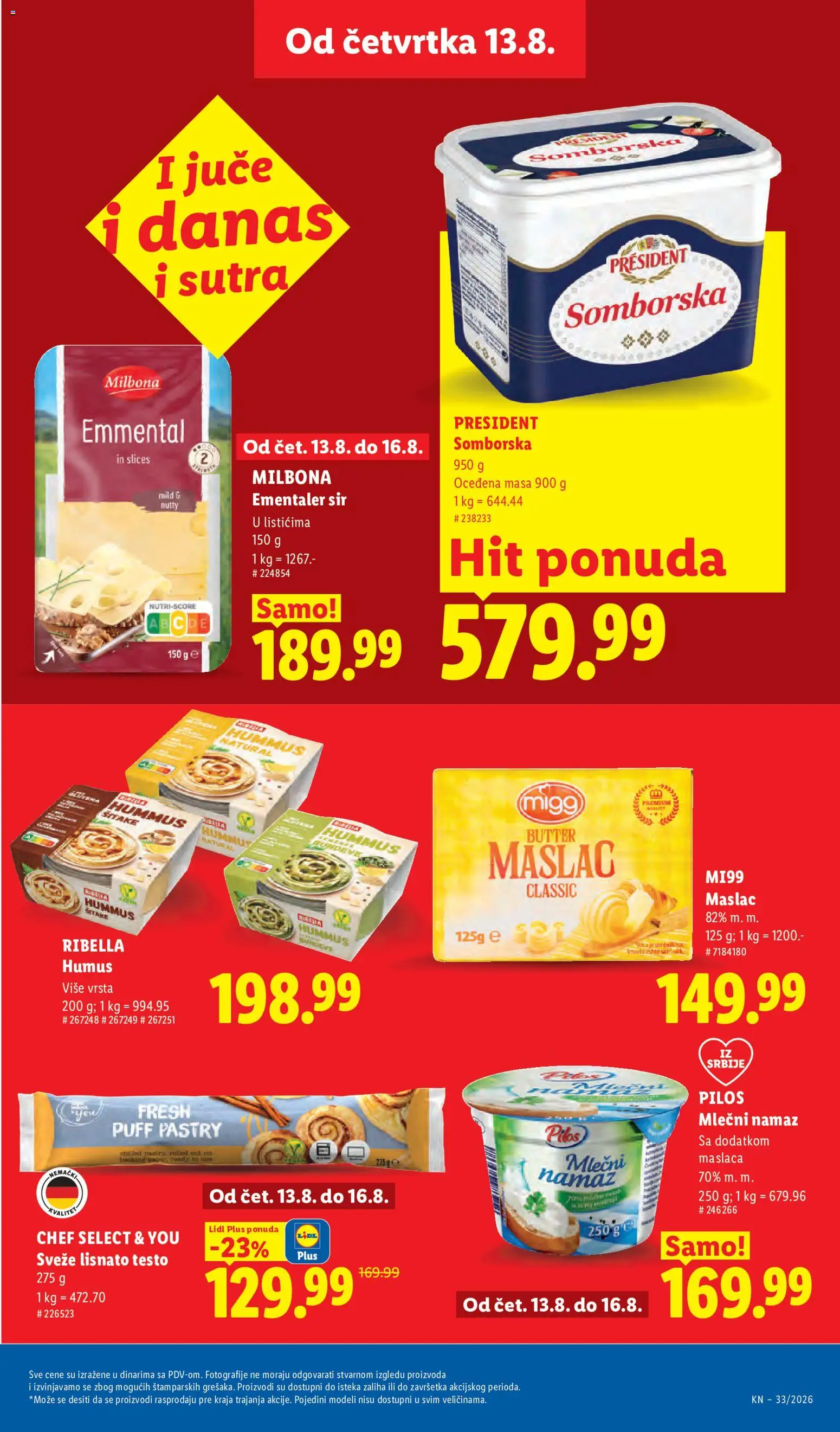 Lidl katalog - važi od 13.08.2026 | Strana: 27 | Proizvode: Maslac, Testo, Ementaler, Sir