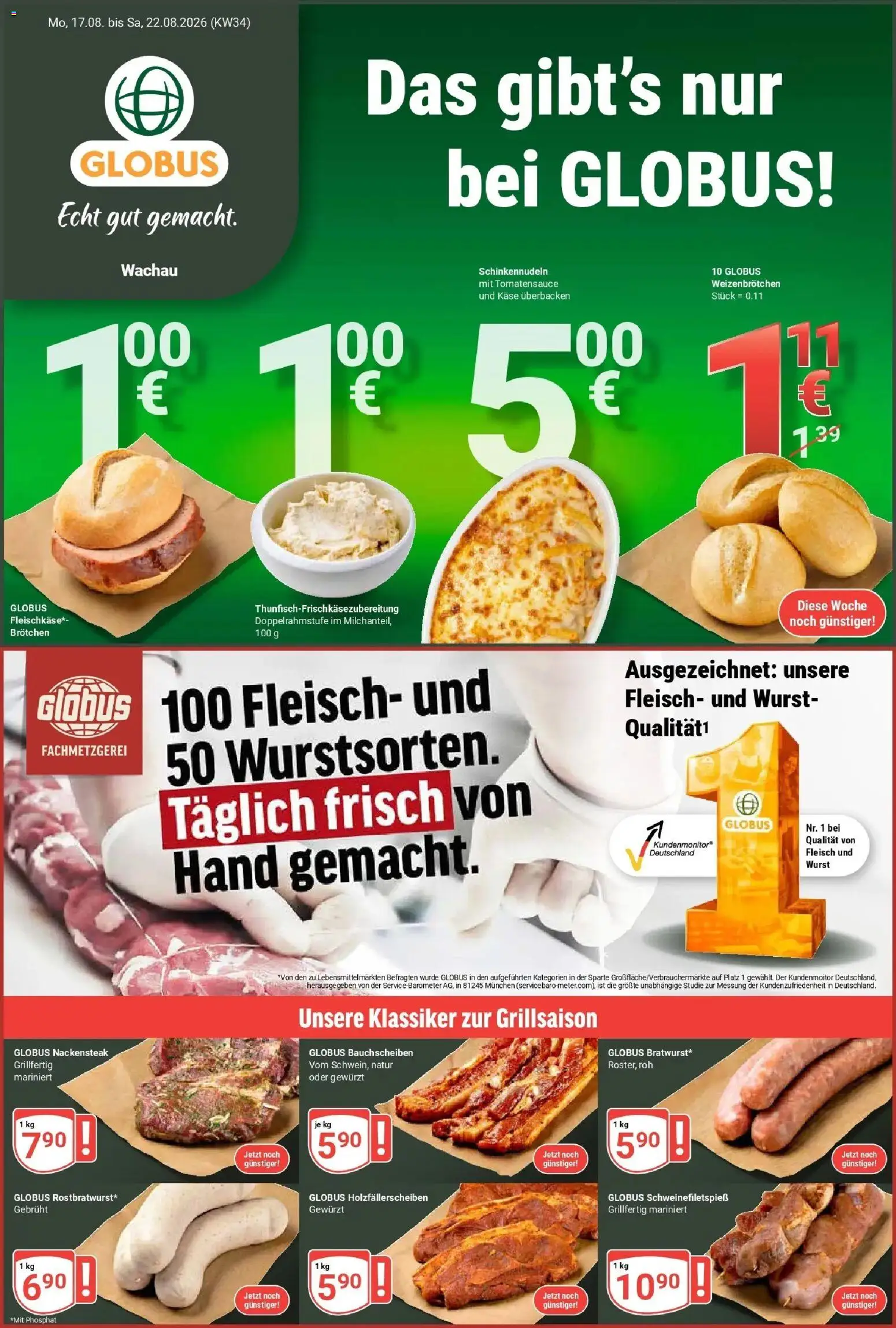 Globus Prospekt Markkleeberg (ab 17.08.2026) » Angebote online | Seite: 1 | Produkte: Käse, Wurst, Fleisch