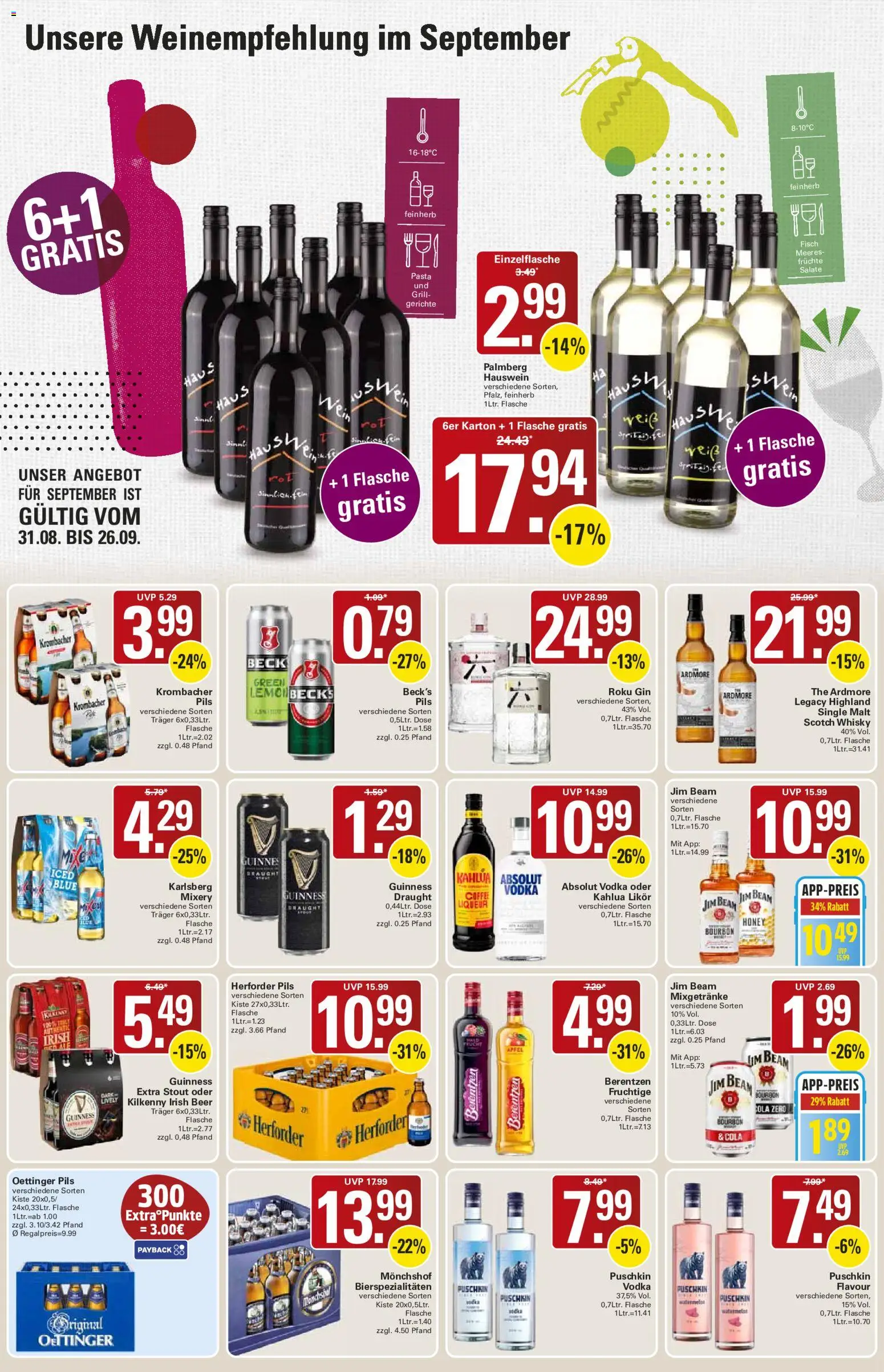 WEZ Prospekt – gültig ab 31.08.2026 | Seite: 13 | Produkte: Cola, Pils, Pasta, Mixery