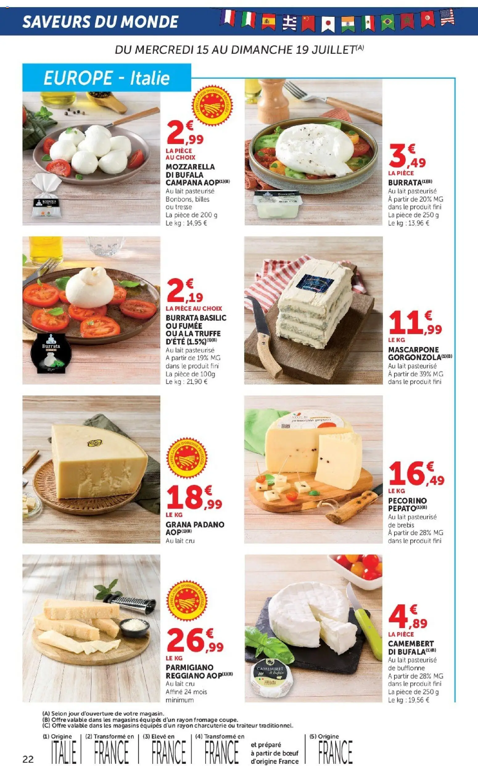 {H1} | Page: 22 | Produits: Mozzarella, Lait, Fromage, Burrata