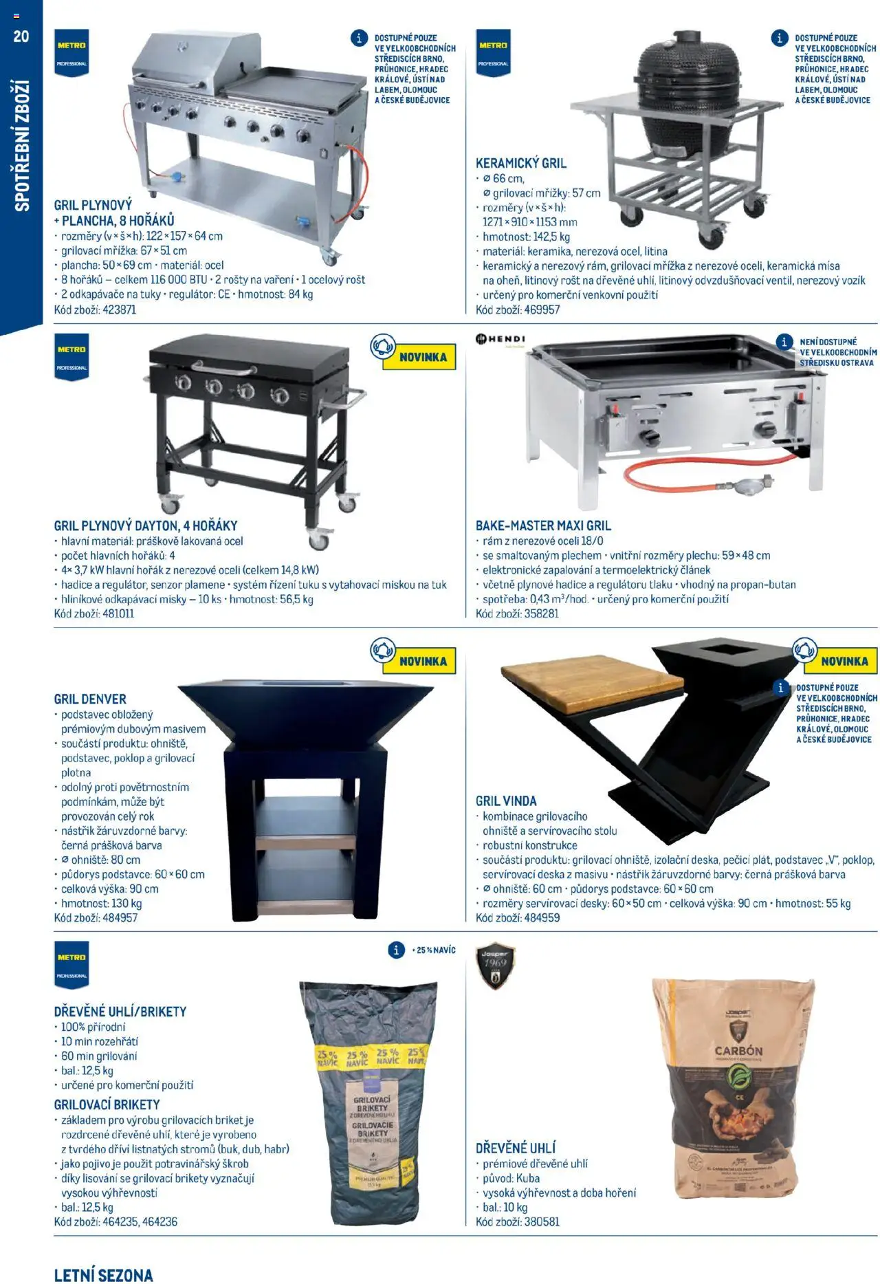 Makro leták - Letní sezona od 17.07.2025 | Strana: 20 | Produkty: Grilování, Dřevěné uhlí, Hadice, Gril