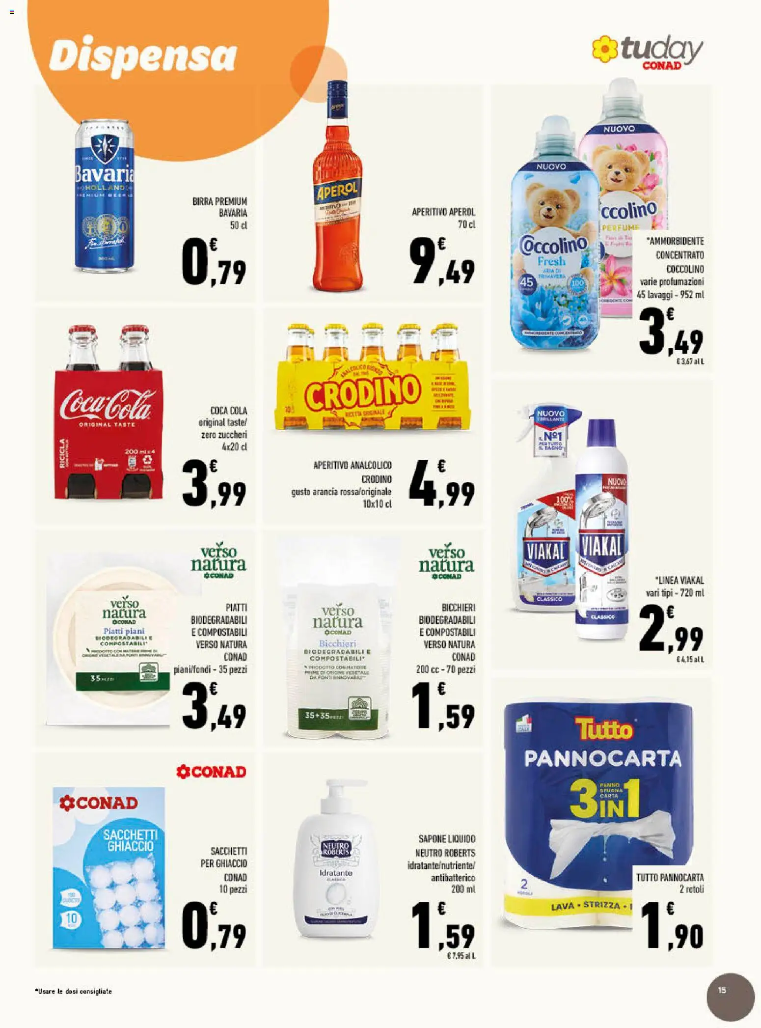 Volantino Conad del 20.05.2026 | Pagina: 15 | Prodotti: Birra, Arancia, Coca Cola, Aperitivo