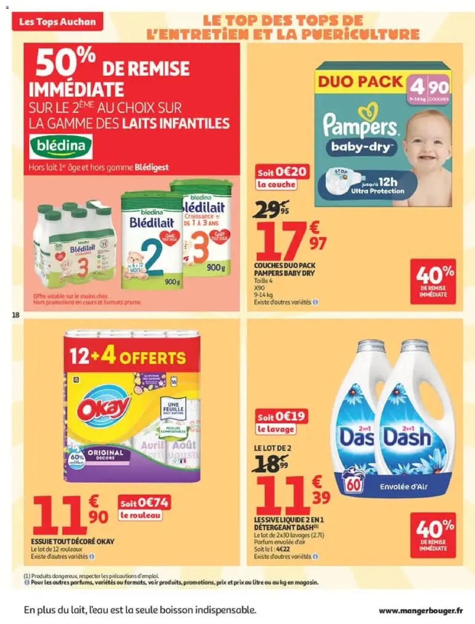 {H1} | Page: 18 | Produits: Détergent, Pampers couches, Lessive, Dash