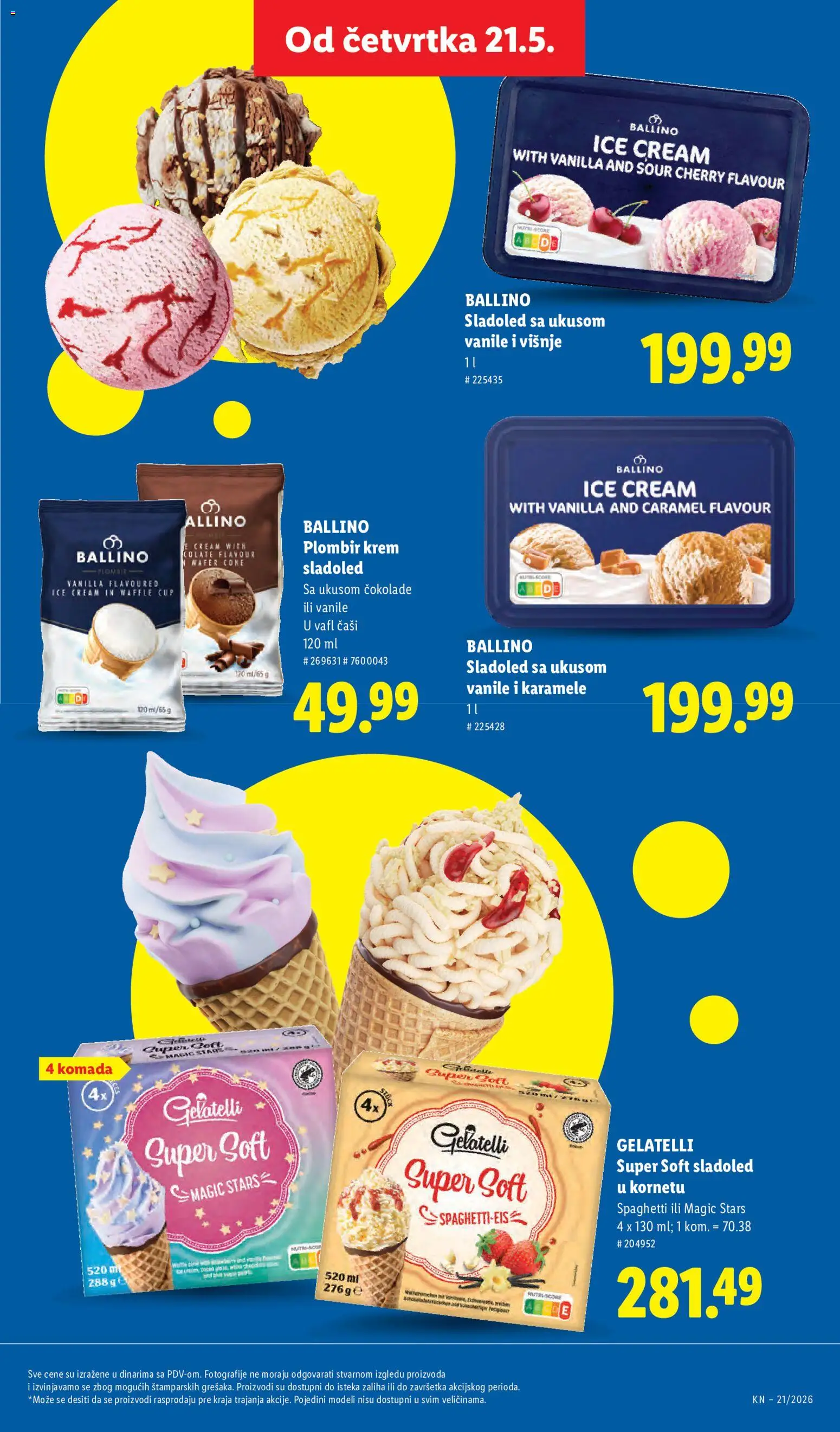 Lidl katalog - važi od 21.05.2026 | Strana: 51 | Proizvode: Sladoled
