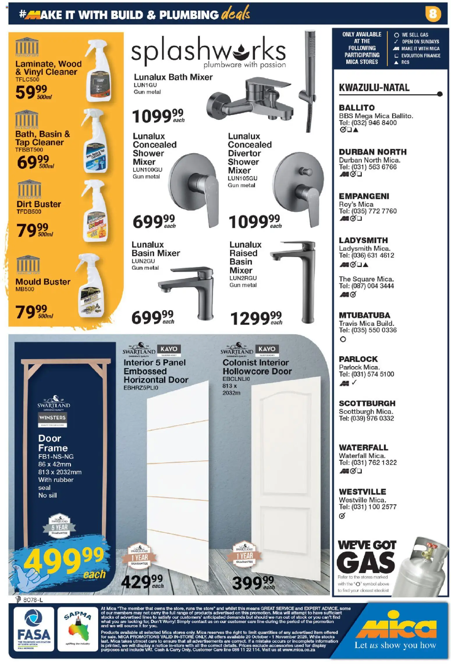 New MICA catalogue – valid from 20/10/2026 | Page: 11 | Products: Frame, Shower, Tap, Stock