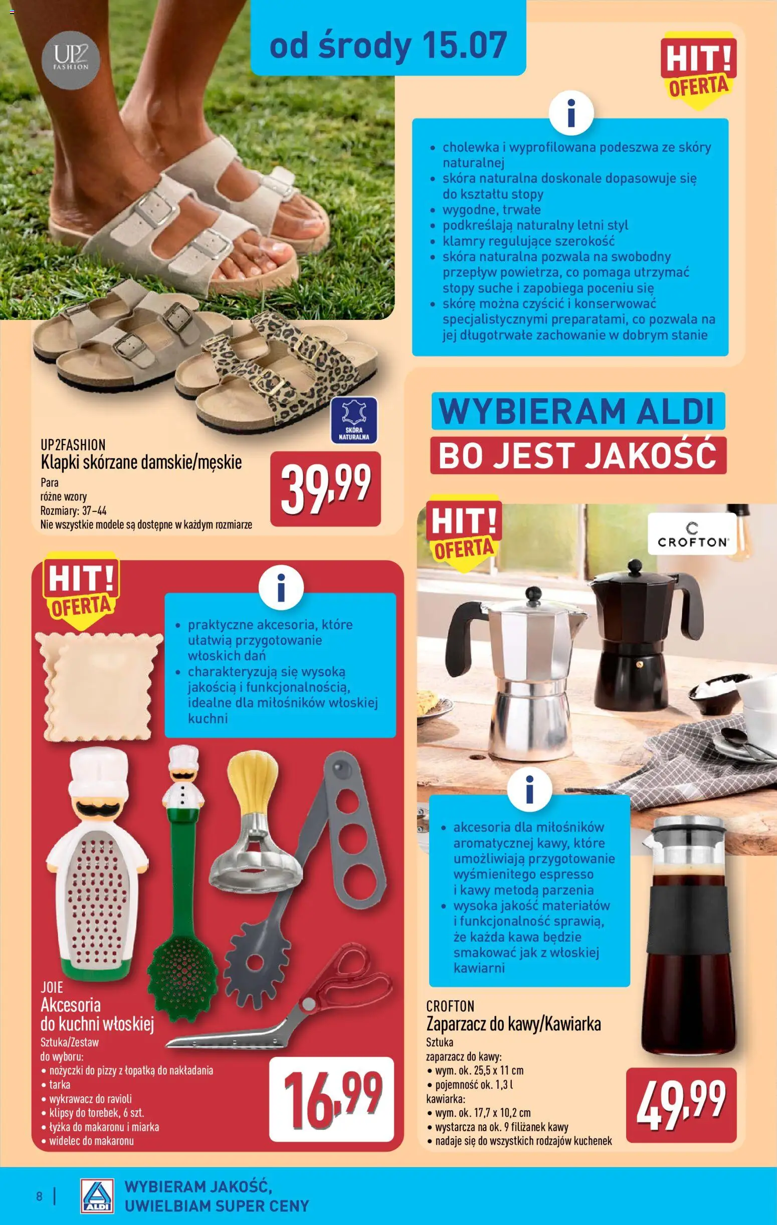 Aldi Polsko leták - Ostatnie sztuki w wybranych sklepach od 15.07.2026 | Strana: 8 | Produkty: Lopatka, Ravioli