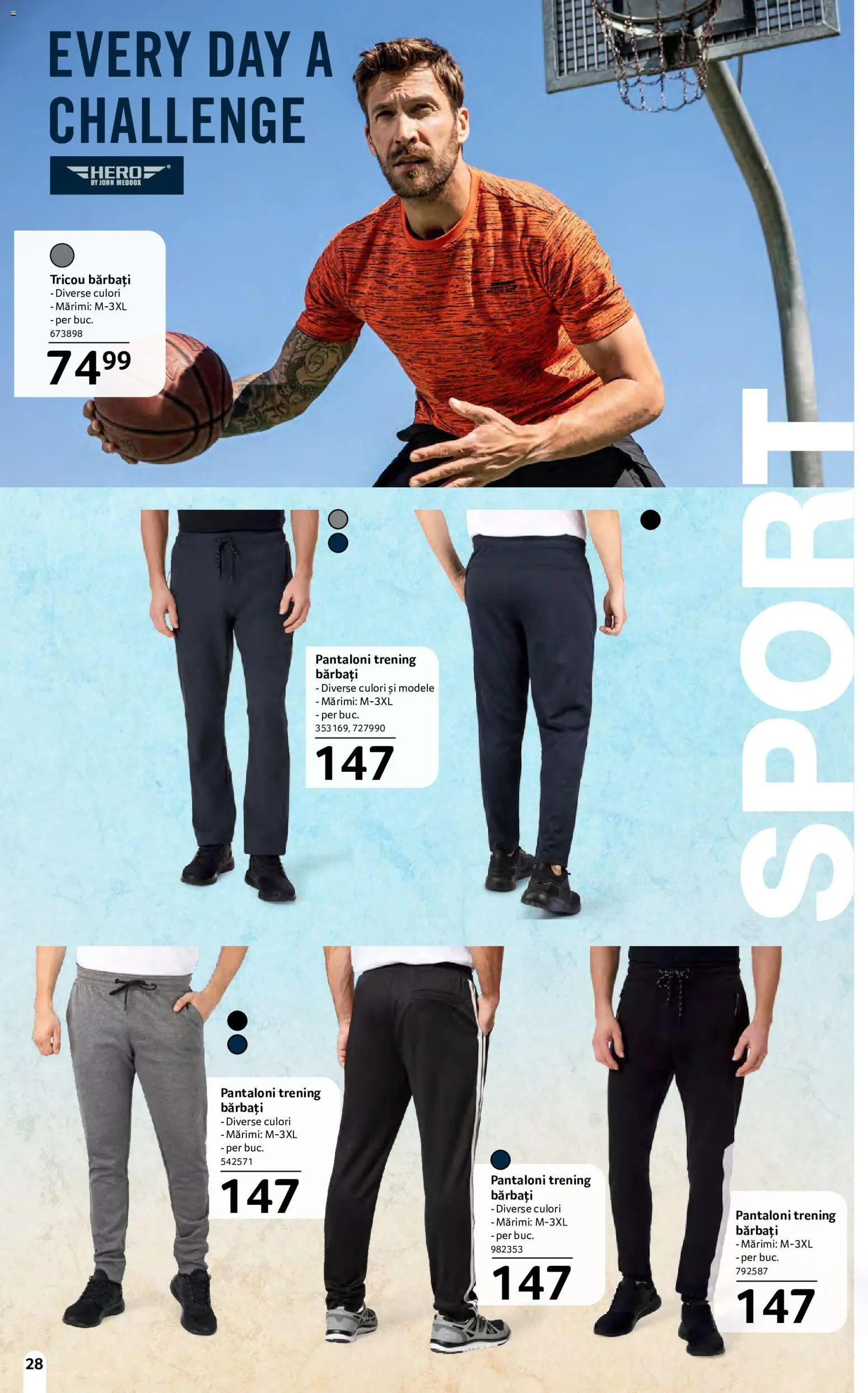 Noul catalog Selgros – valabil de la 15.05.2026 | Pagină: 28 | Produse: Trening, Deri ve Tüy Bakımı, Tricou, Pantaloni