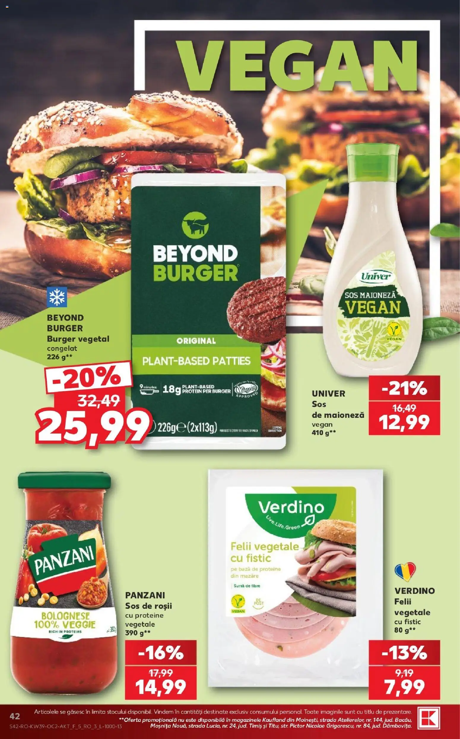 Kaufland RO akciós ujság - amely érvényes a következő dátumtól: 2026.09.23. | Oldal: 42 | Termékek: Protein, Univer, Vegán