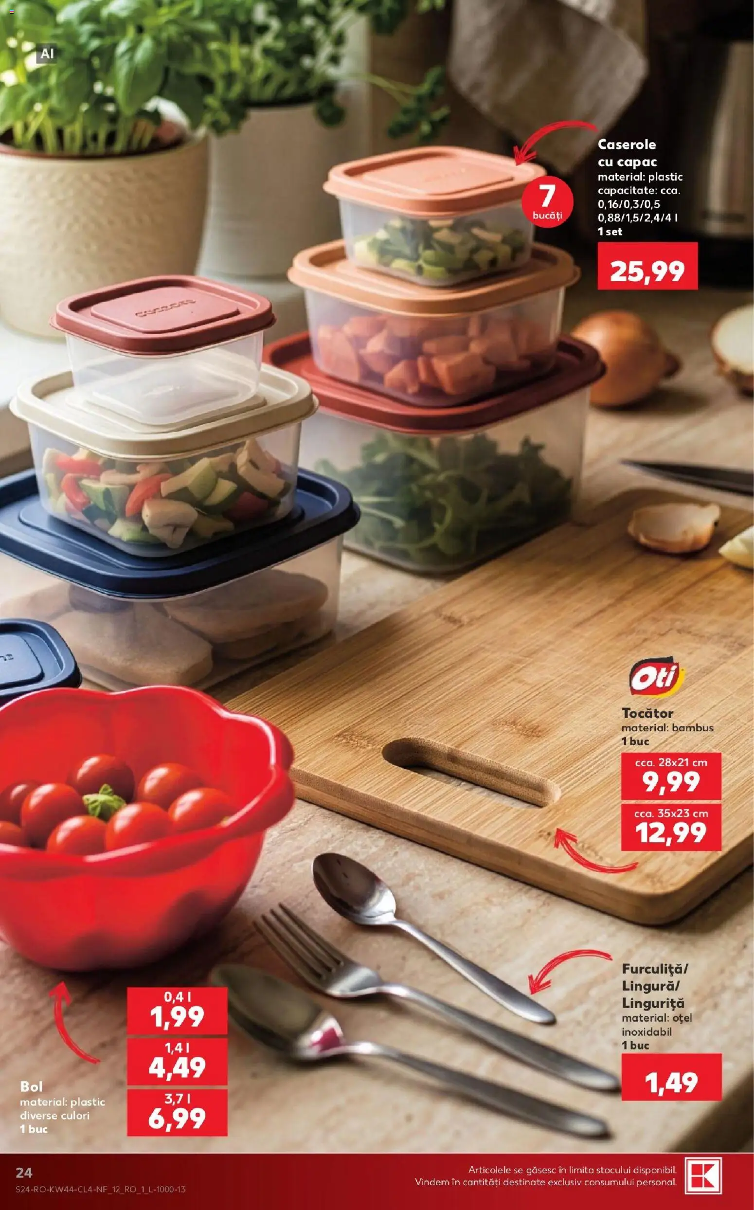 Noul catalog Kaufland – valabil de la 28.10.2026 | Pagină: 24 | Produse: Caserole, Tocător