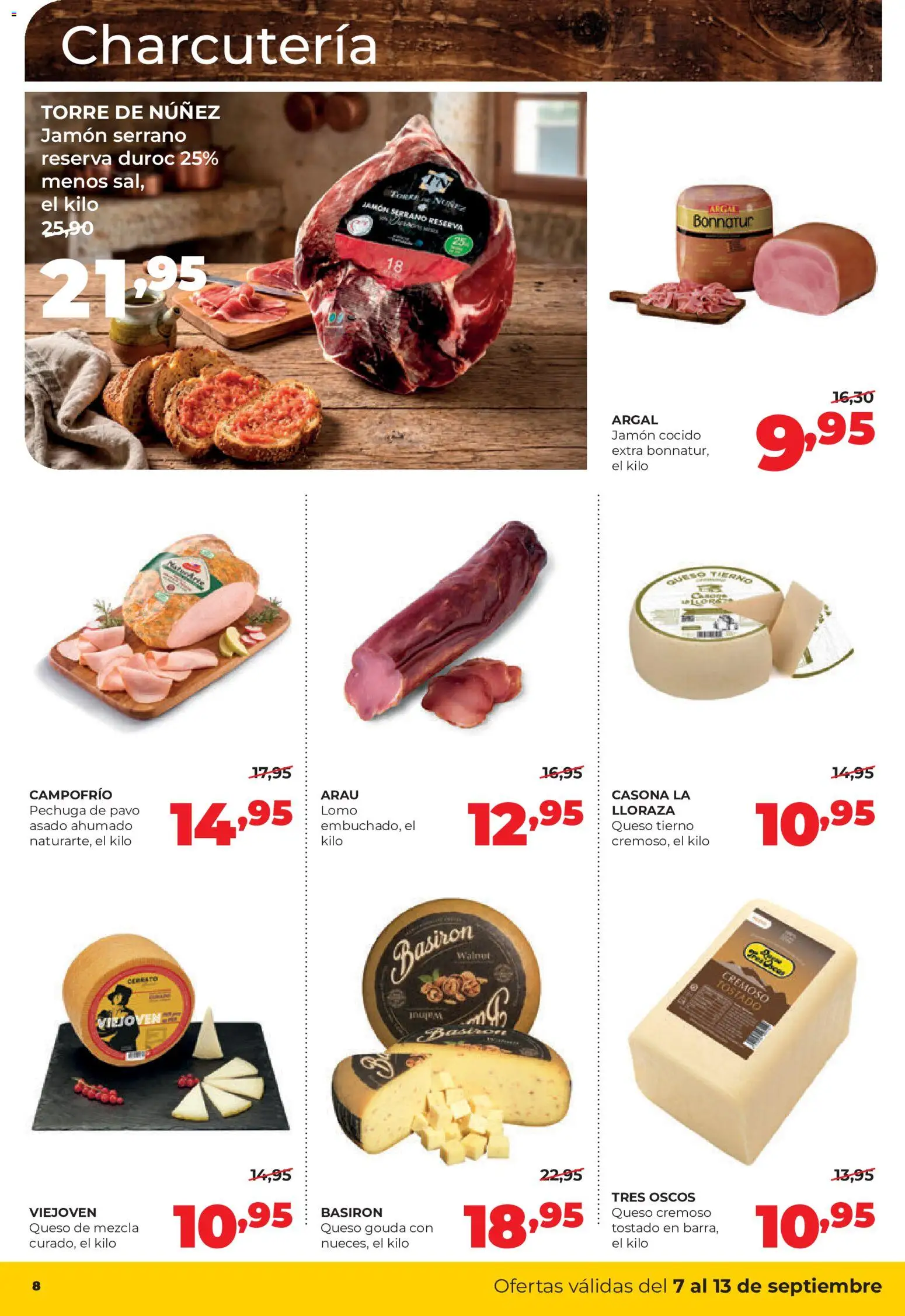 Alimerka folleto Castilla y León │ válido desde el 07/09/2026 | Página: 8 | Productos: Queso, Lomo, Jamón, Jamón cocido