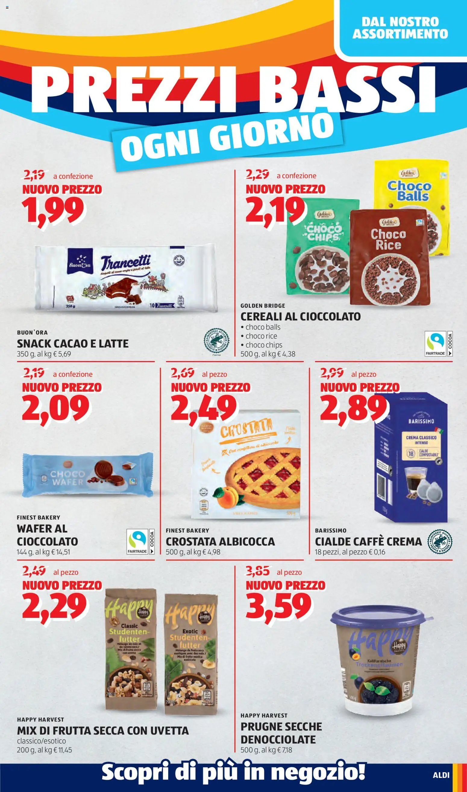 Volantino Aldi del 15.06.2026 | Pagina: 5 | Prodotti: Cioccolato, Cereali, Frutta, Latte