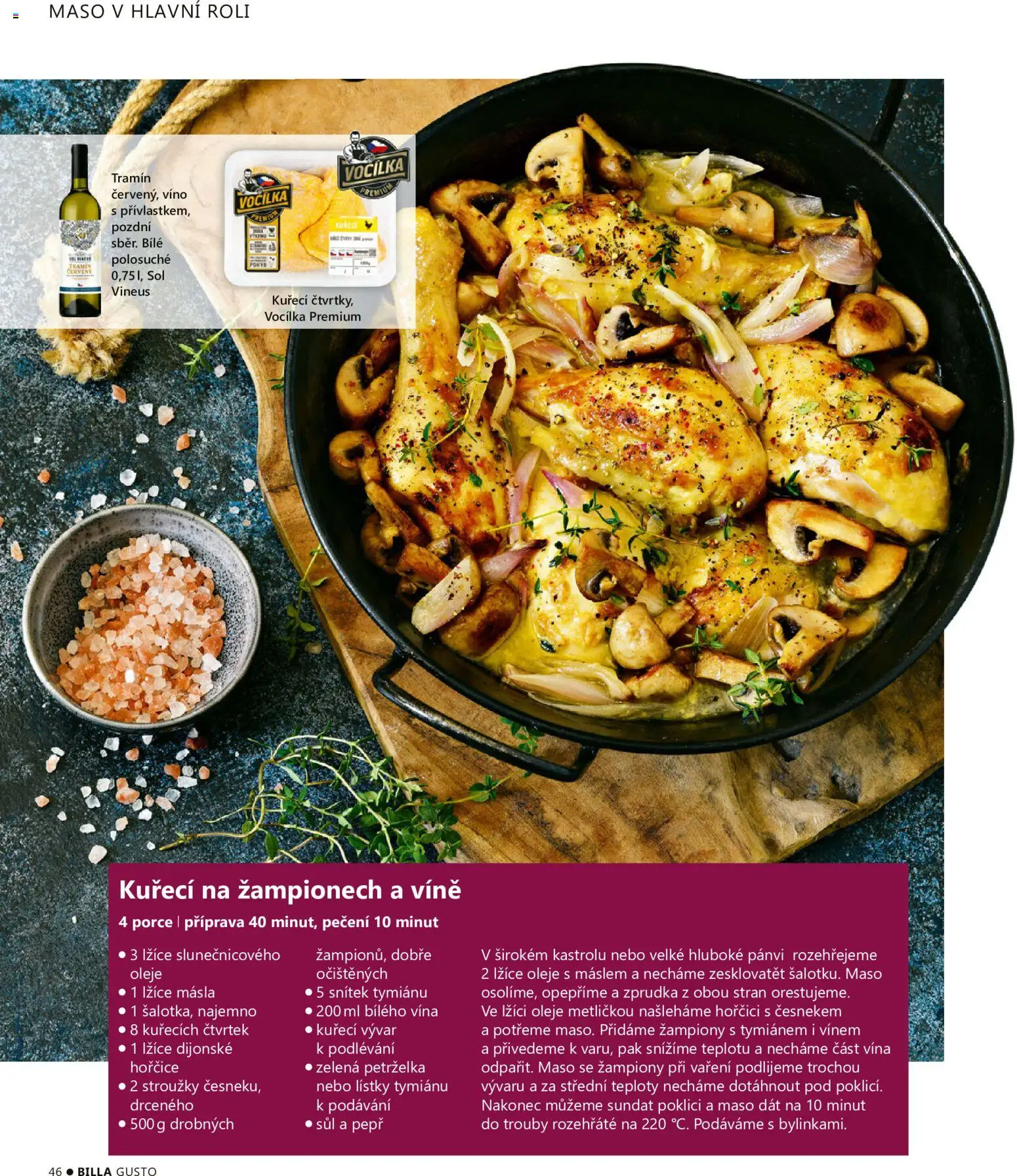 Billa leták - Gusto: Podzim 2026 od 01.09.2026 | Strana: 46 | Produkty: Lžíce, Maso, Tramín červený, Sůl