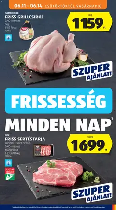 FRISS SERTÉSTARJA, szeletelt, csont nélkül, GMO-mentes 600 g/tálca - amely érvényes a következő dátumtól: 11.06.2026 | Oldal: 19