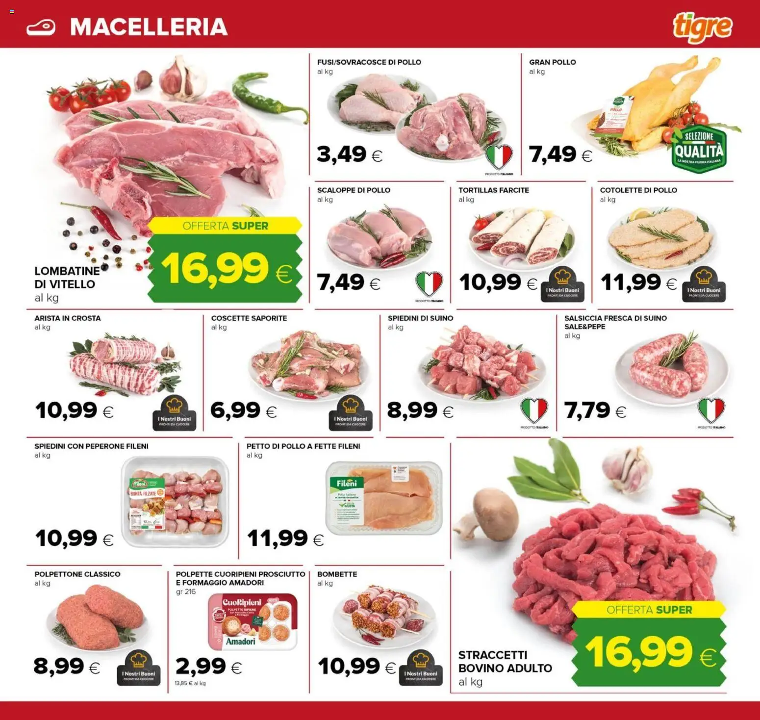 Volantino Tigre del 14/09/2026 | Pagina: 3 | Prodotti: Suino, Formaggio, Cotolette di pollo, Spiedini