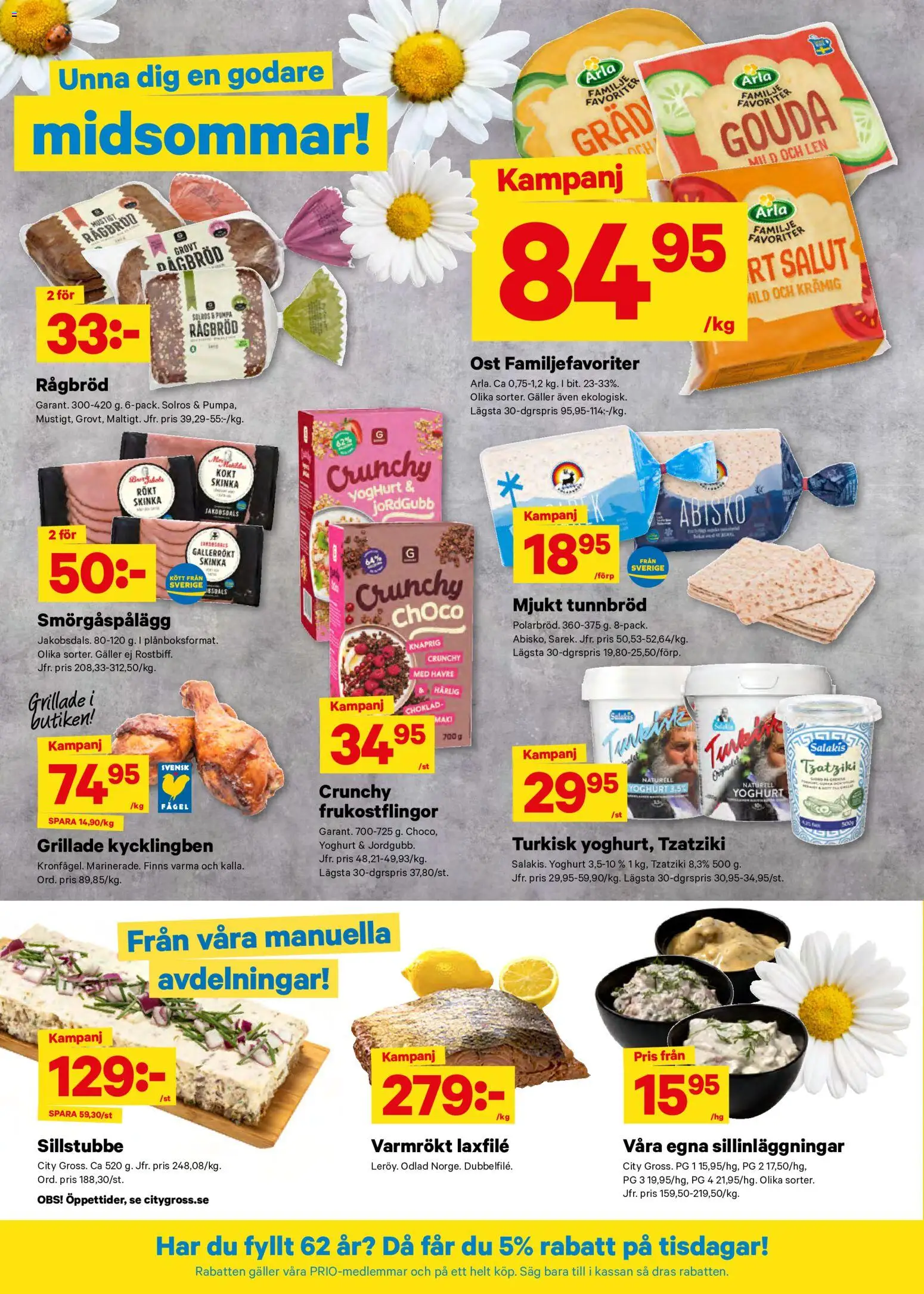 City Gross reklamblad aktuell från 15.06.2026 | Sida: 6 | Produkter: Tunnbröd, Galler, Tzatziki, Pumpa