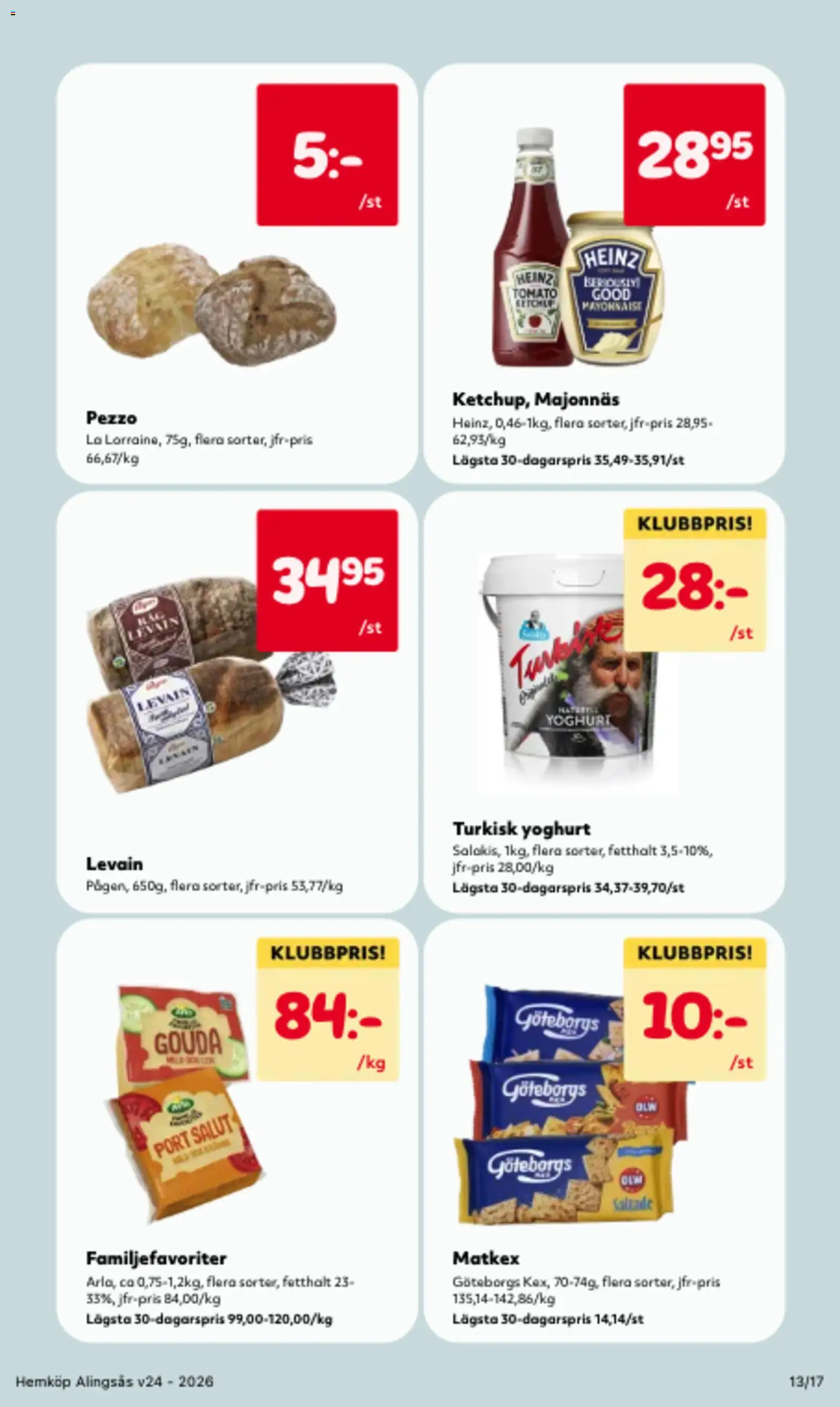 Hemköp reklamblad aktuell från 08.06.2026 | Sida: 13 | Produkter: Levain, Majonnäs, Yoghurt