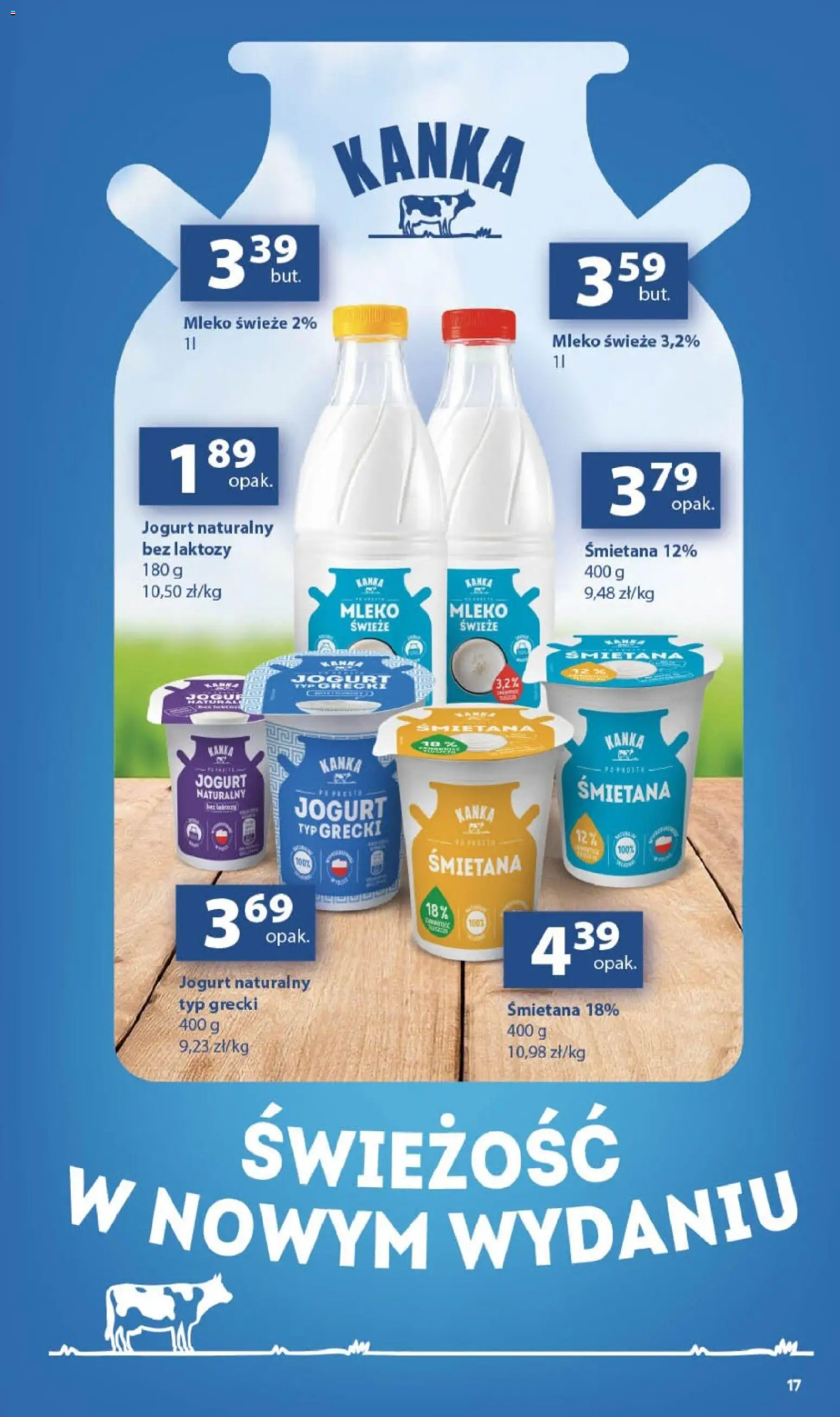 Delikatesy Centrum gazetka od 23.07.2026 | Strona: 17 | Produkty: Bez laktozy, Jogurt naturalny, Mleko, Śmietana