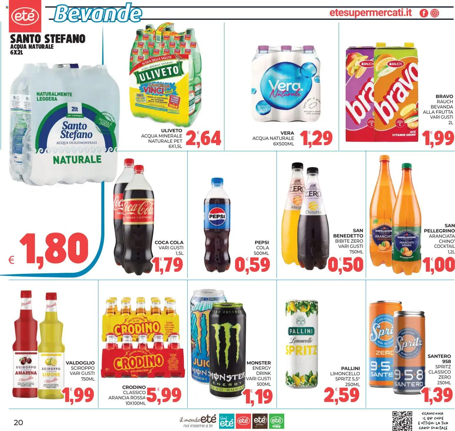 Volantino Eté del 11/09/2026 | Pagina: 20 | Prodotti: Chinotto, Acqua, Frutta, Limone