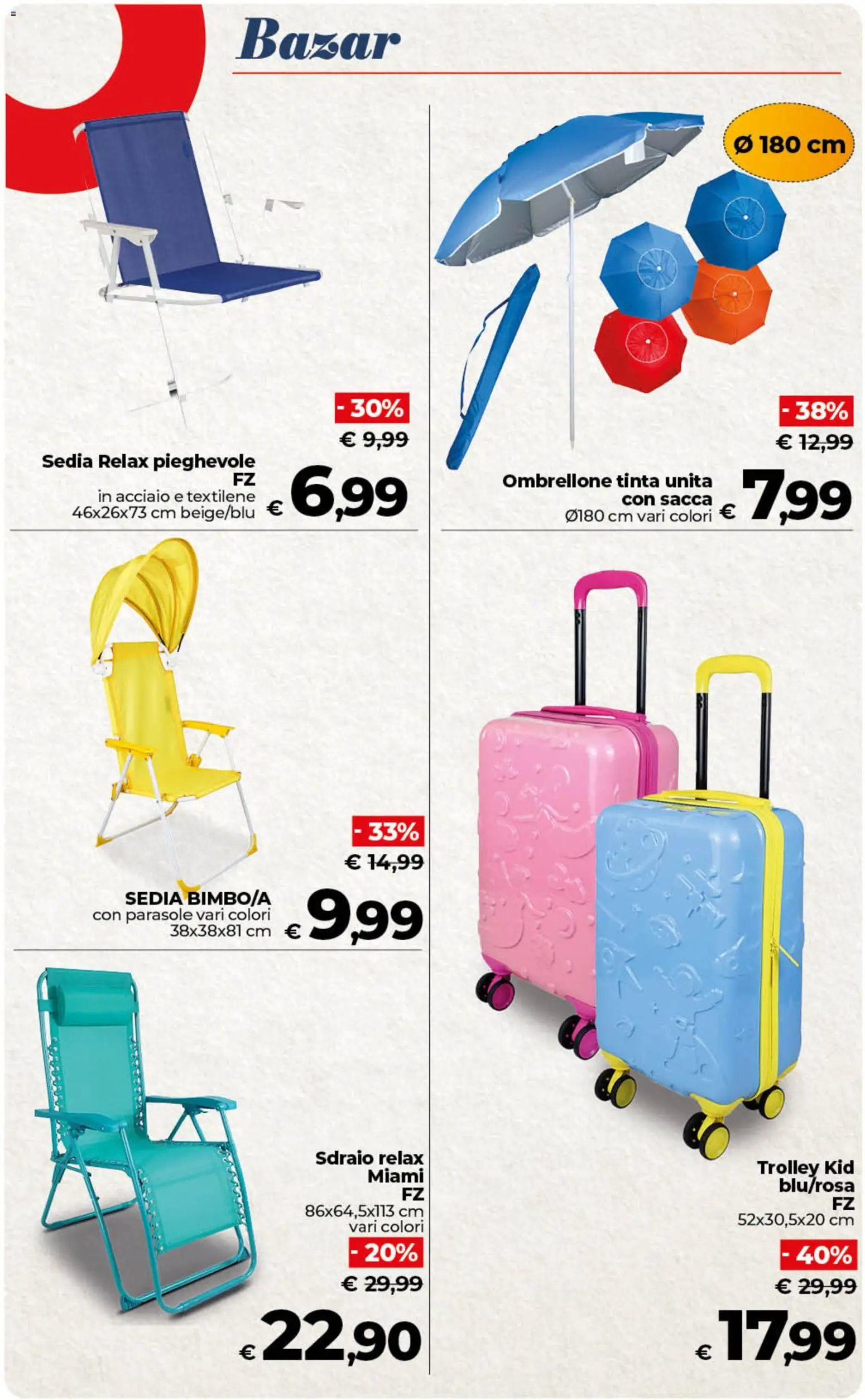 Volantino COOP del 30/06/2026 | Pagina: 47 | Prodotti: Sdraio, Ombrellone, Trolley, Sedia