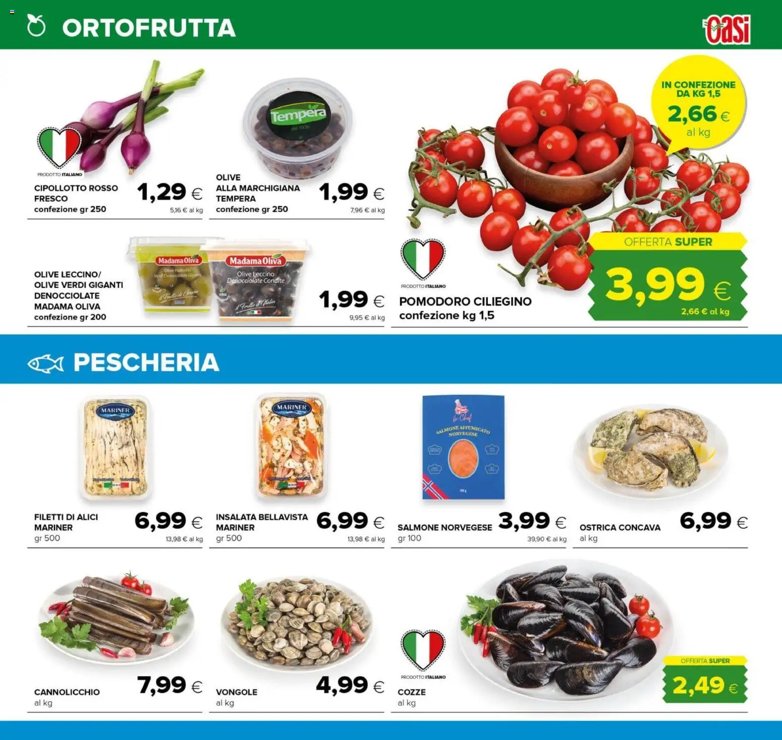 Volantino Oasi del 10/08/2026 | Pagina: 7 | Prodotti: Cozze, Vongole, Insalata, Alici