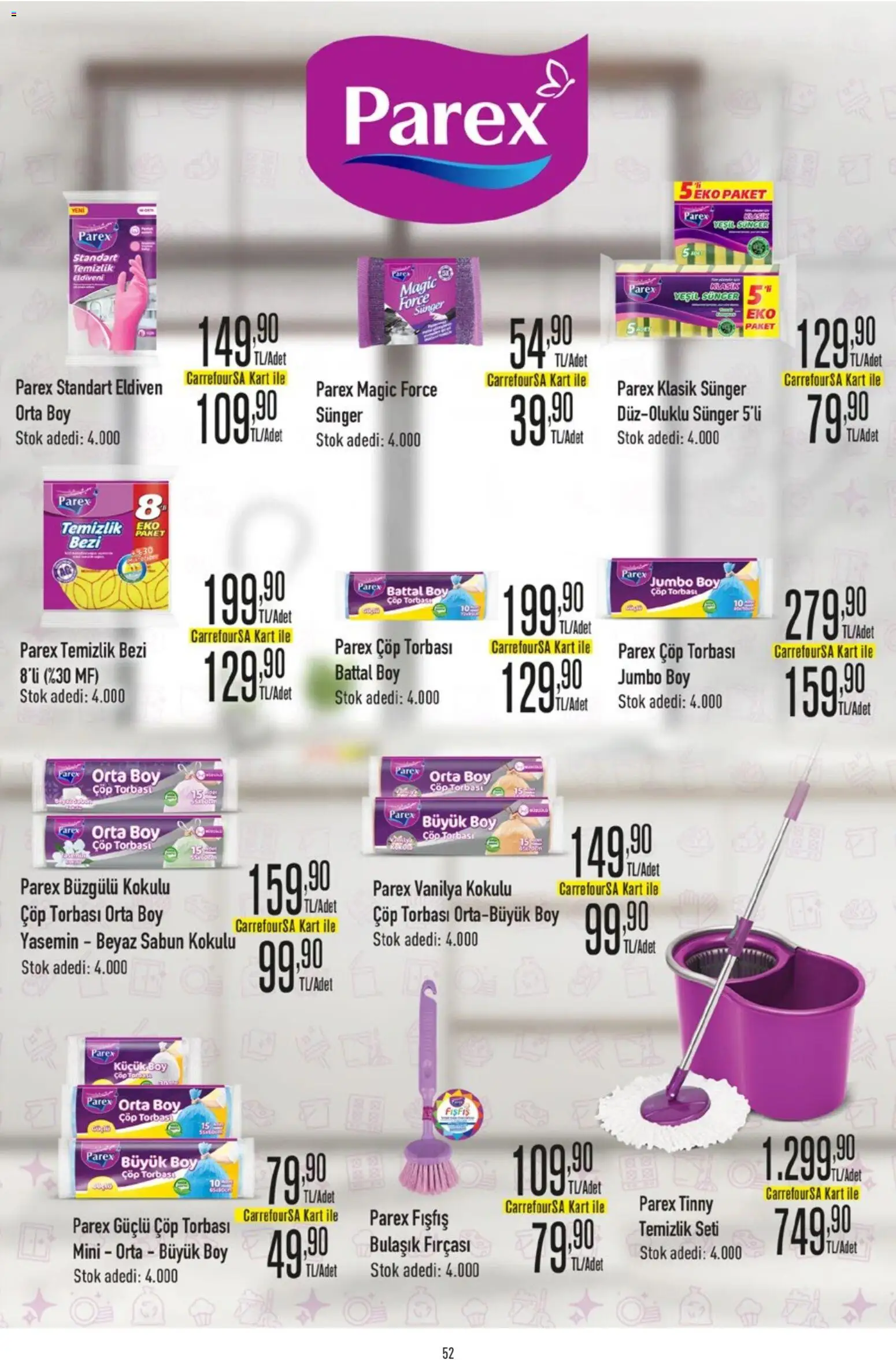 CarrefourSA Katalog - 09 Temmuz 2026 tarihinden itibaren geçerlidir | Sayfa: 52 | Ürünler: Çöp torbası, Sabun, Yasemin, Eldiven