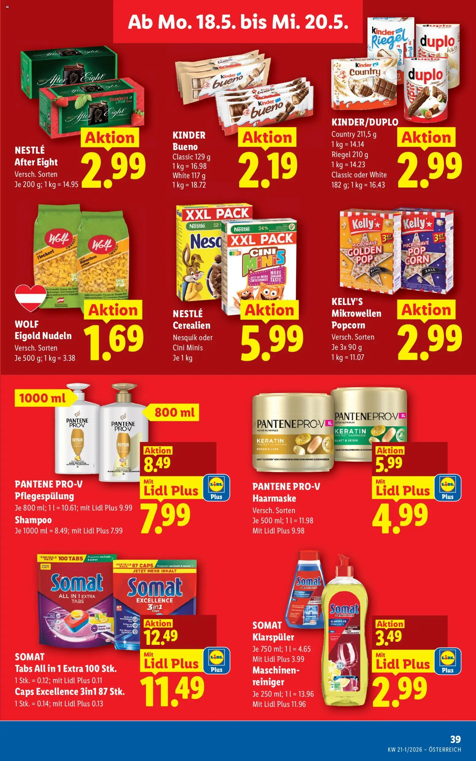 Lidl - Flugblatt gültig ab 13.05.2026 | Seite: 44 | Produkte: Klarspüler, Shampoo, Haarmaske, Nudeln