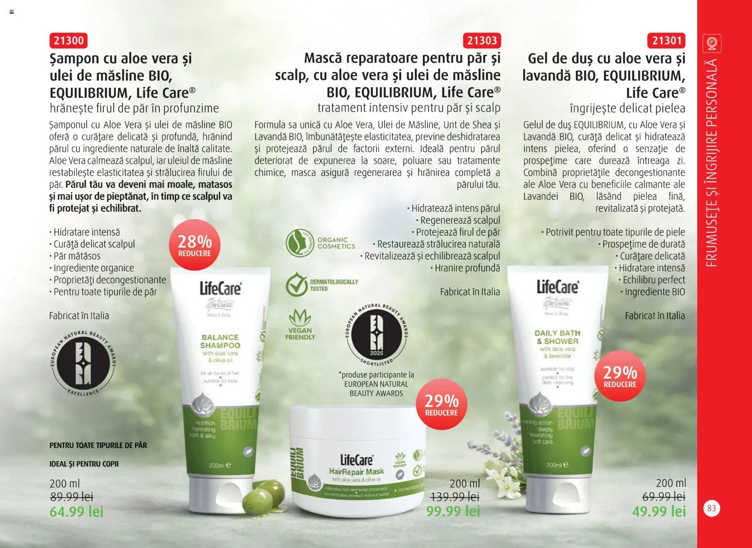 Noul catalog Life Care – valabil de la 01.04.2026 | Pagină: 85 | Produse: Şerit ödül, Aloe vera, Body, Șampon