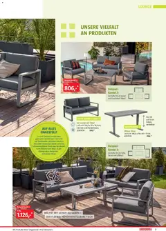 Bauhaus Freizeit im Garten ab 01.05.2026 gültig | Seite: 7 | Produkte: Sessel, Couchtisch, Tisch