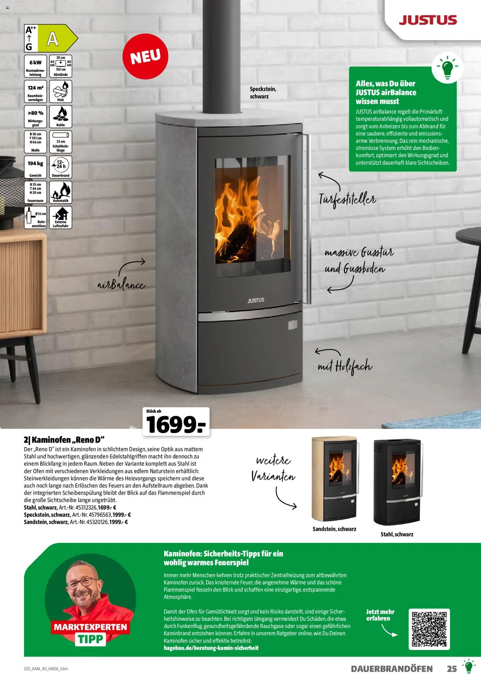Hagebau Kaminofen & Zubehör – gültig ab 29.06.2026 | Seite: 25 | Produkte: Ofen, Gewicht, Kaminofen