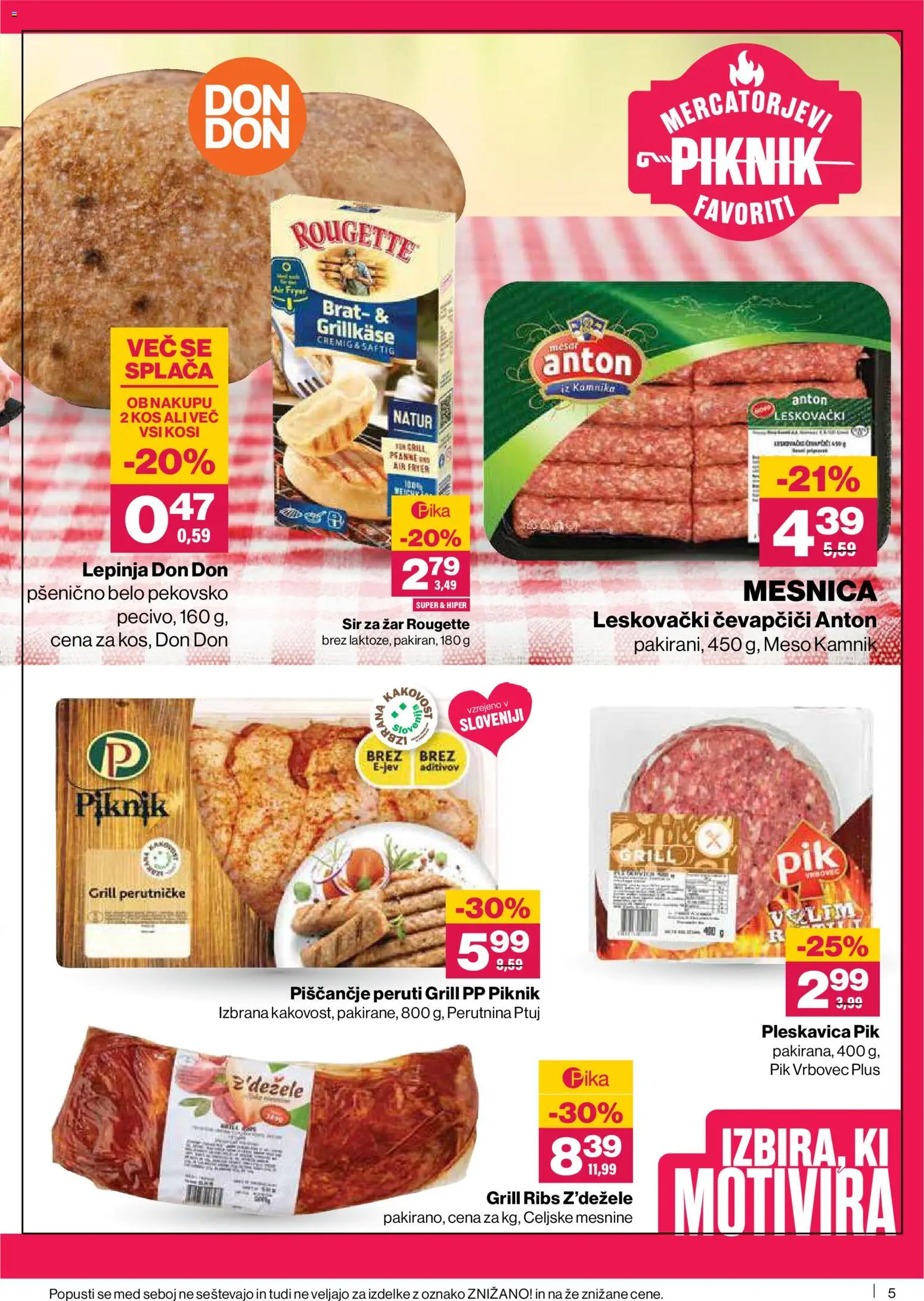 Novi Mercator katalog ponudbe – veljaven od 26.06.2026 | Stran: 5 | Izdelki: Čevapčiči, Zar, Kos, Grill