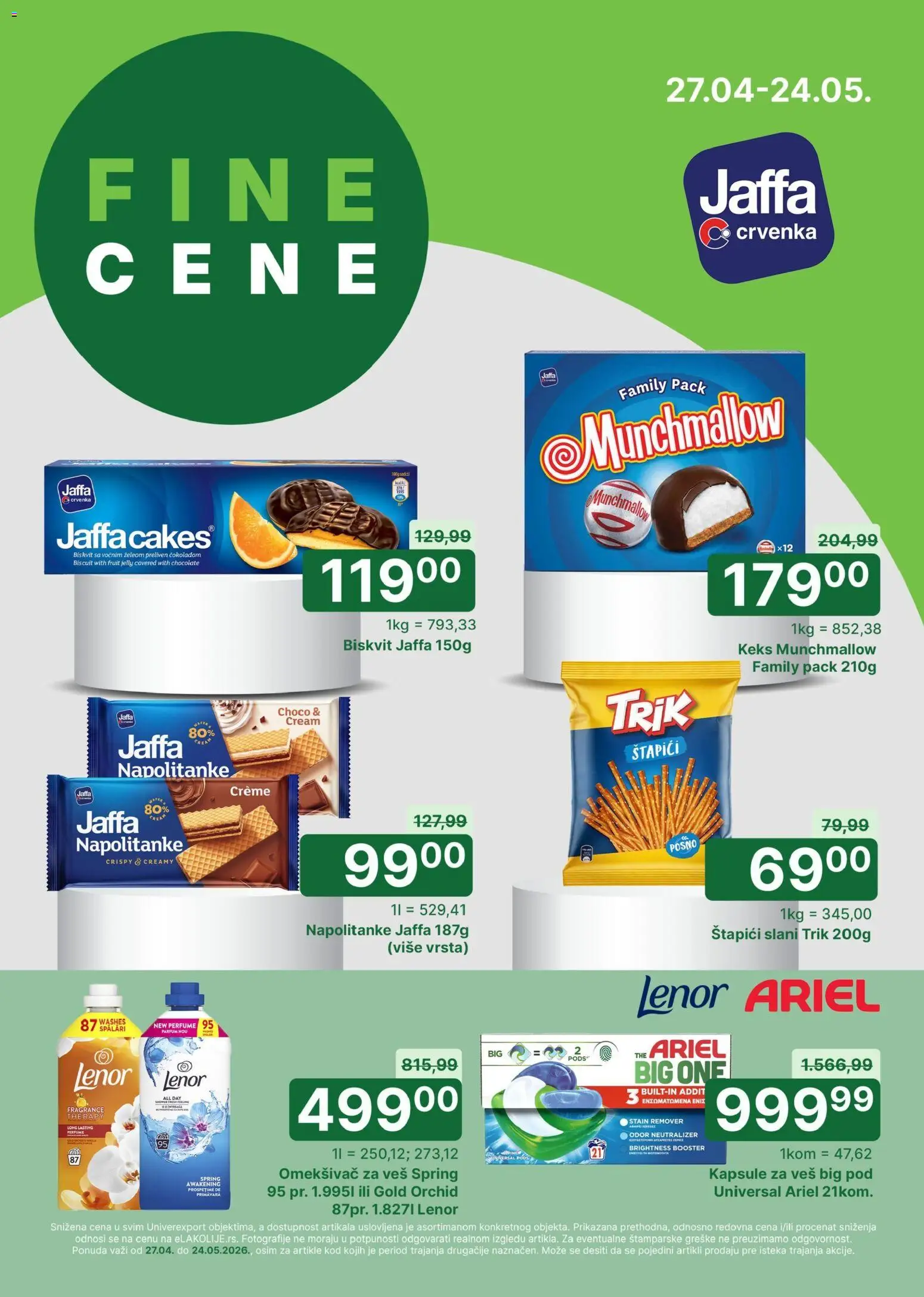 Univerexport katalog - važi od 11.05.2026 | Strana: 17 | Proizvode: Lenor, Keks, Munchmallow, Omekšivač za veš