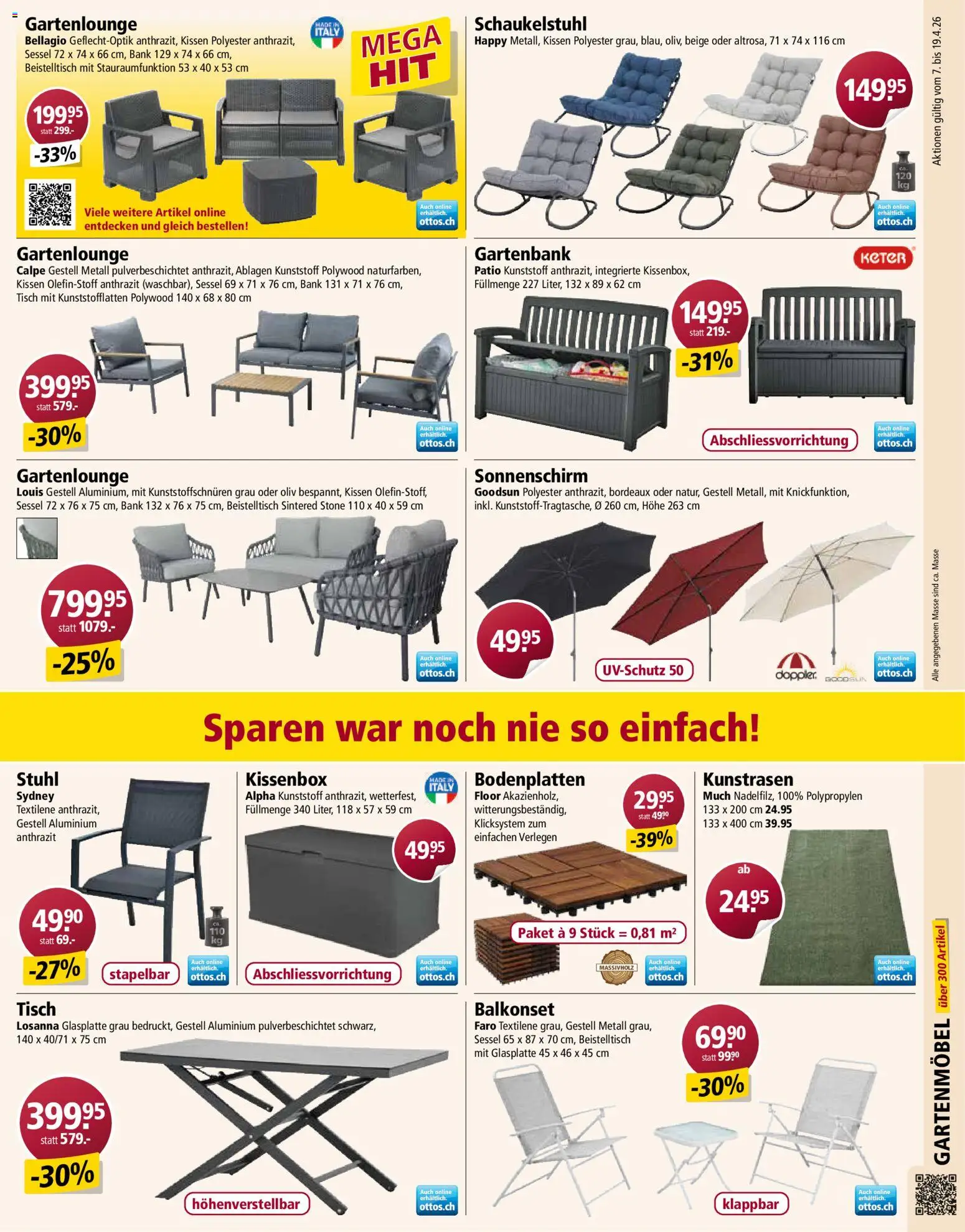 Otto's aktionen – gültig ab 07.04.2026 | Seite: 7 | Produkte: Tisch, Sessel, Stuhl, Gartenmöbel