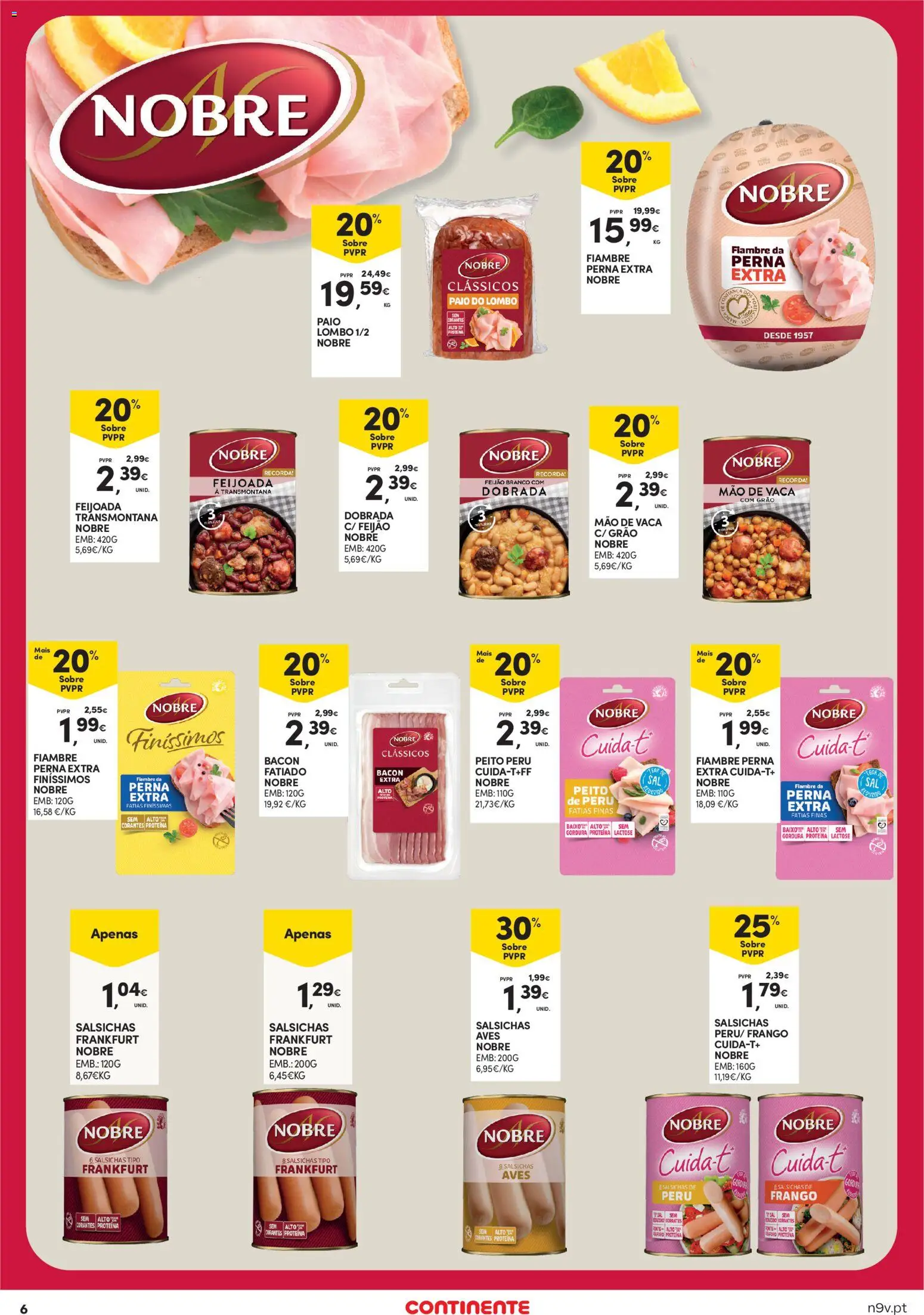 Continente Açores │ válido de 25/06/2026 | Página: 6 | Produtos: Bacon, Frango, Peru, Proteina