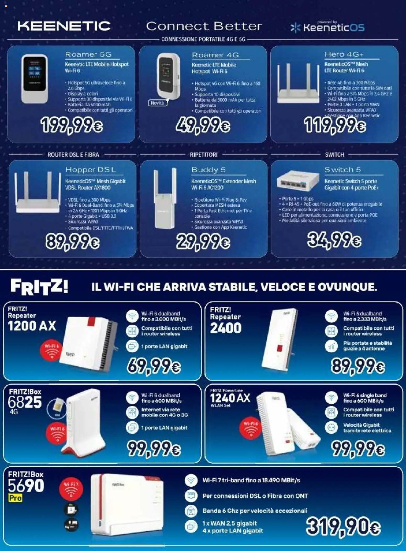 Volantino Unieuro del 22.05.2026 | Pagina: 38 | Prodotti: Router, Mobile, TV, Batteria