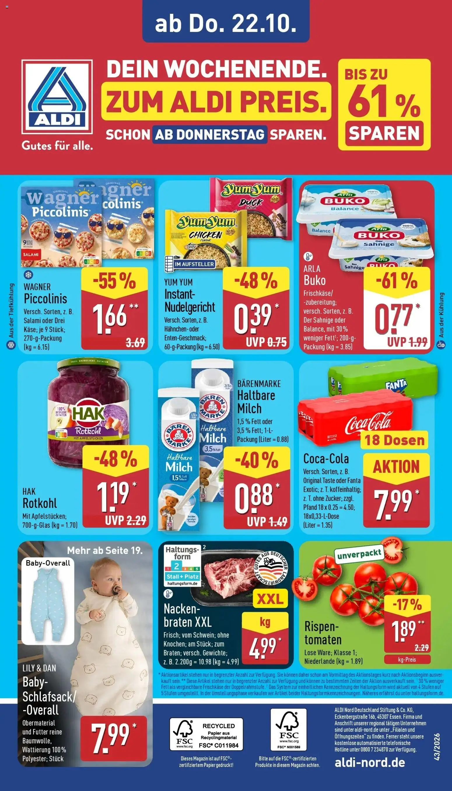 Aldi Aktueller Prospekt (ab 19.10.2026) » Angebote Online | Seite: 36 | Produkte: Hahnchen, Fanta, Tomaten, Salami