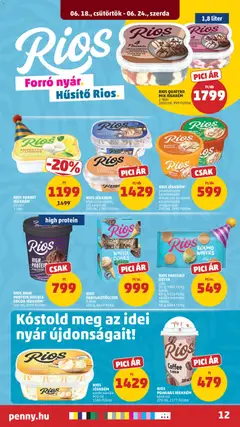 RIOS FAGYLALT OSTYA, szív, 55 g, 9982 Ft/kg kerek, 60 g, 9150 Ft/kg vanília krémmel töltött, 80 g, 6863 Ft/kg - amely érvényes a következő dátumtól: 18.06.2026 | Oldal: 14