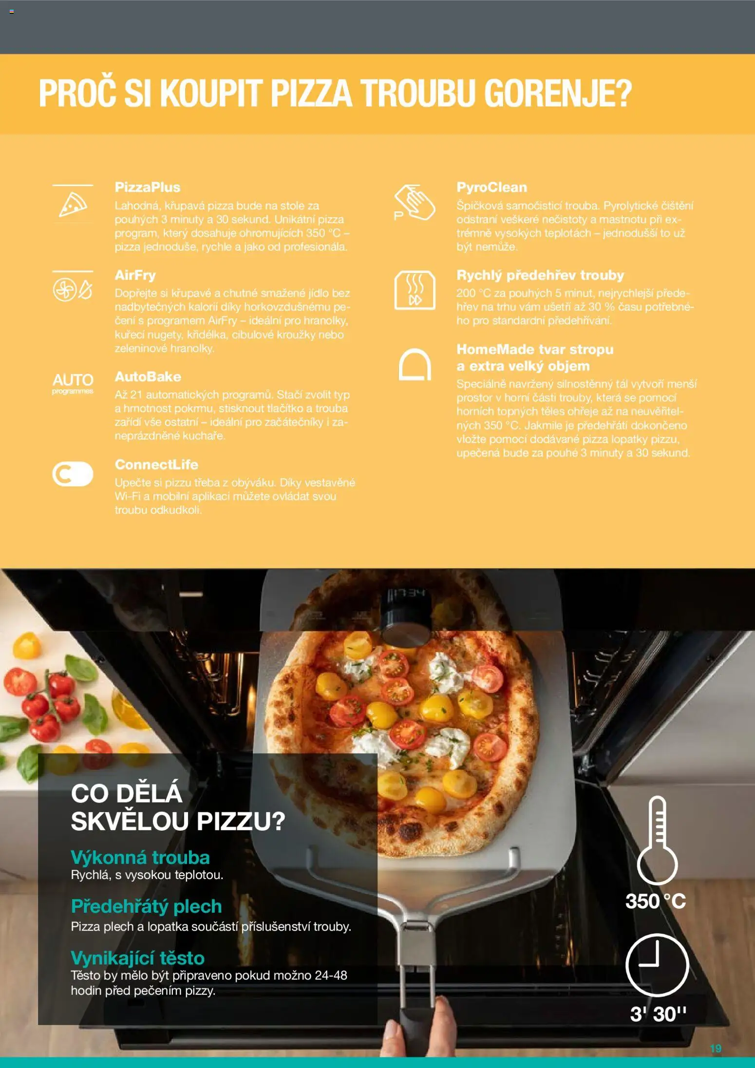 Möbelix leták - Gorenje od 01.01.2026 | Strana: 19 | Produkty: Pizza, Plech, Trouba, Lopatka