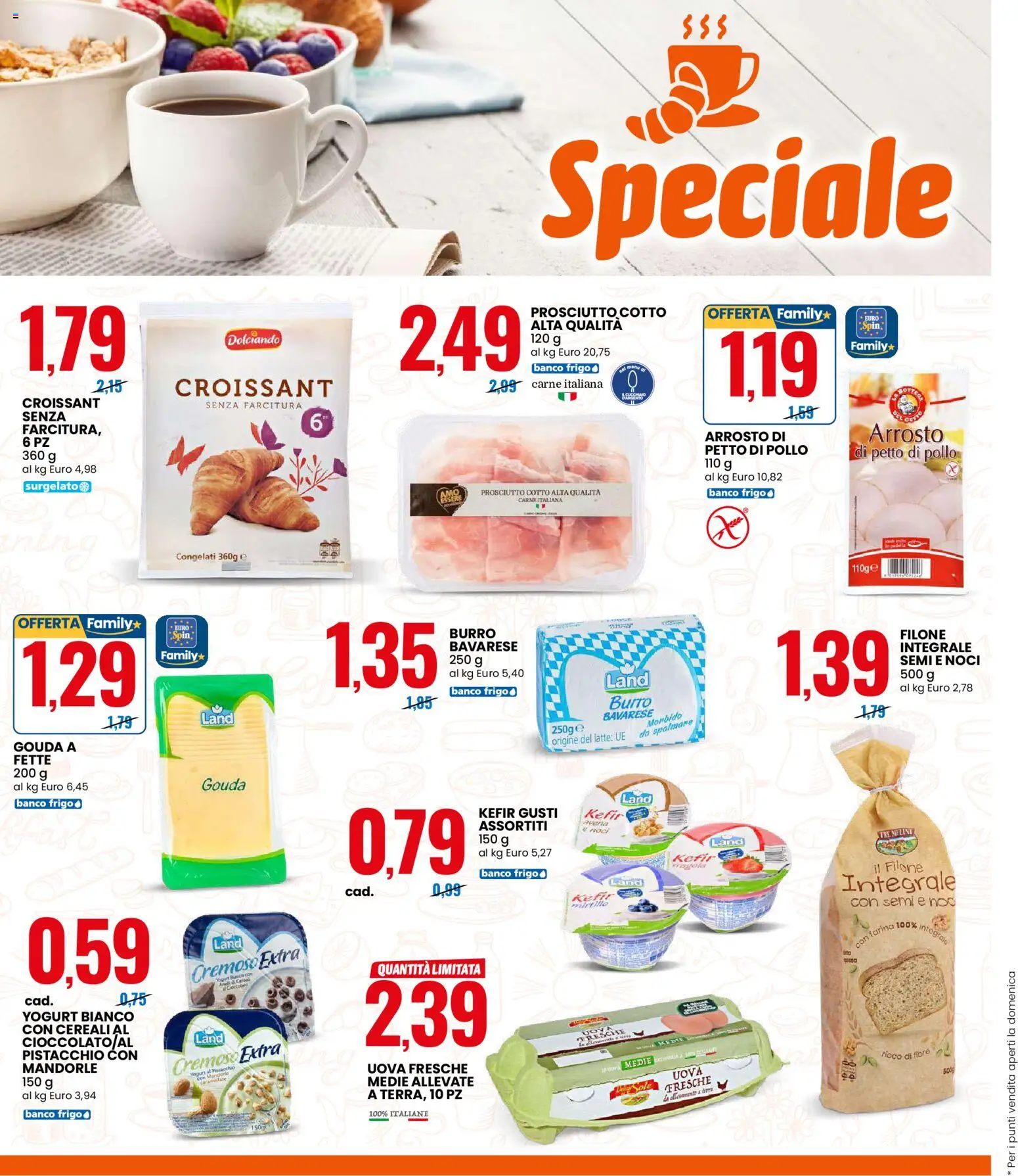 Volantino Eurospin del 24/08/2026 | Pagina: 2 | Prodotti: Cereali, Mandorle, Yogurt bianco, Croissant