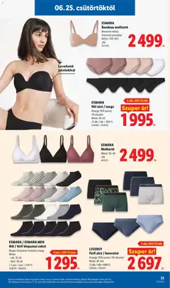 ESMARA Női alsó / tanga, Anyaga: 95% pamut, 5% elasztán, Méret: 36-50, /5 db; 1 db = 399 Ft - amely érvényes a következő dátumtól: 2026.06.25. | Oldal: 33