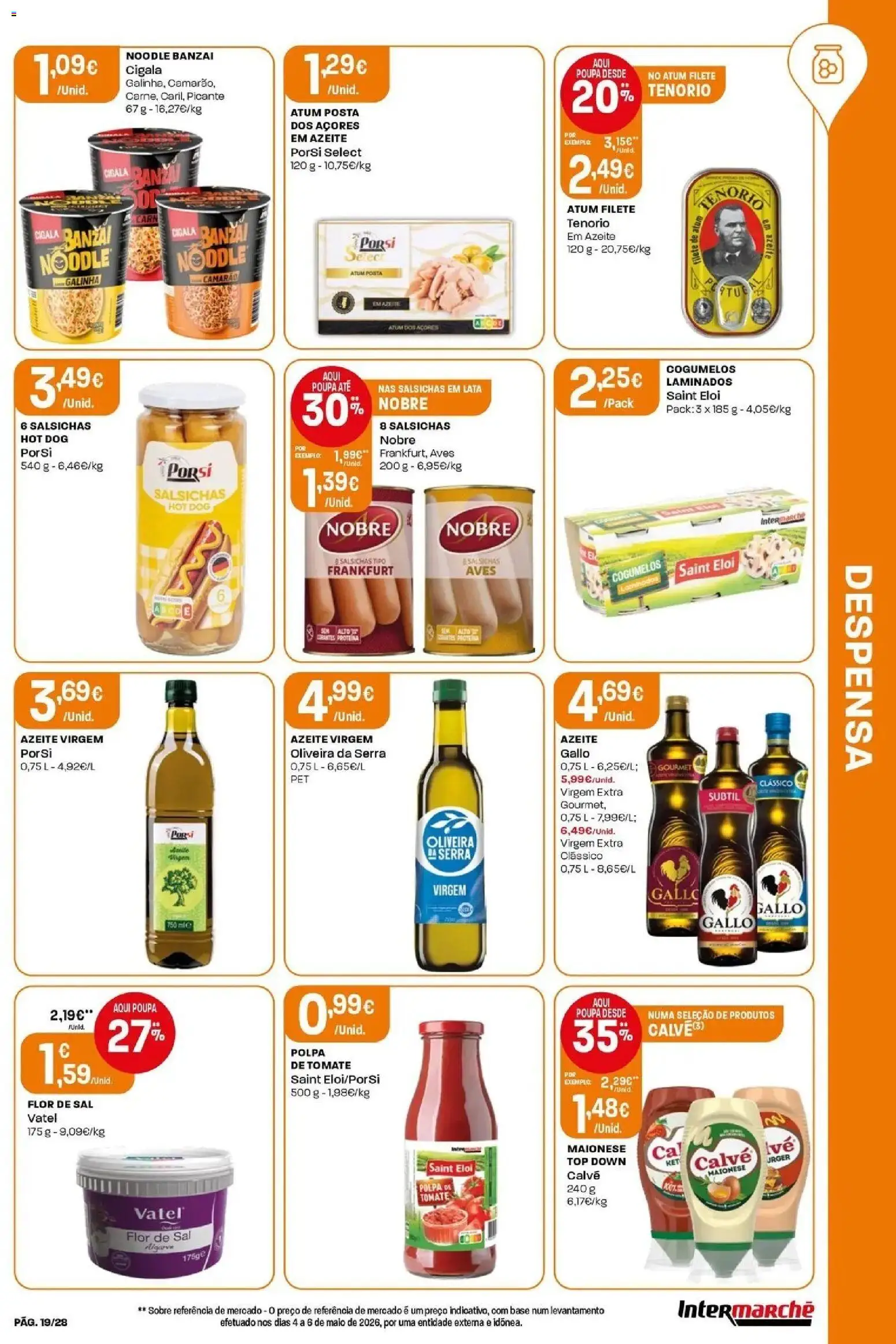 Intermarché - Isto é que são preços BAIXOS │ válido de 04.06.2026 | Página: 19 | Produtos: Azeite, Maionese, Tomate, Cogumelos