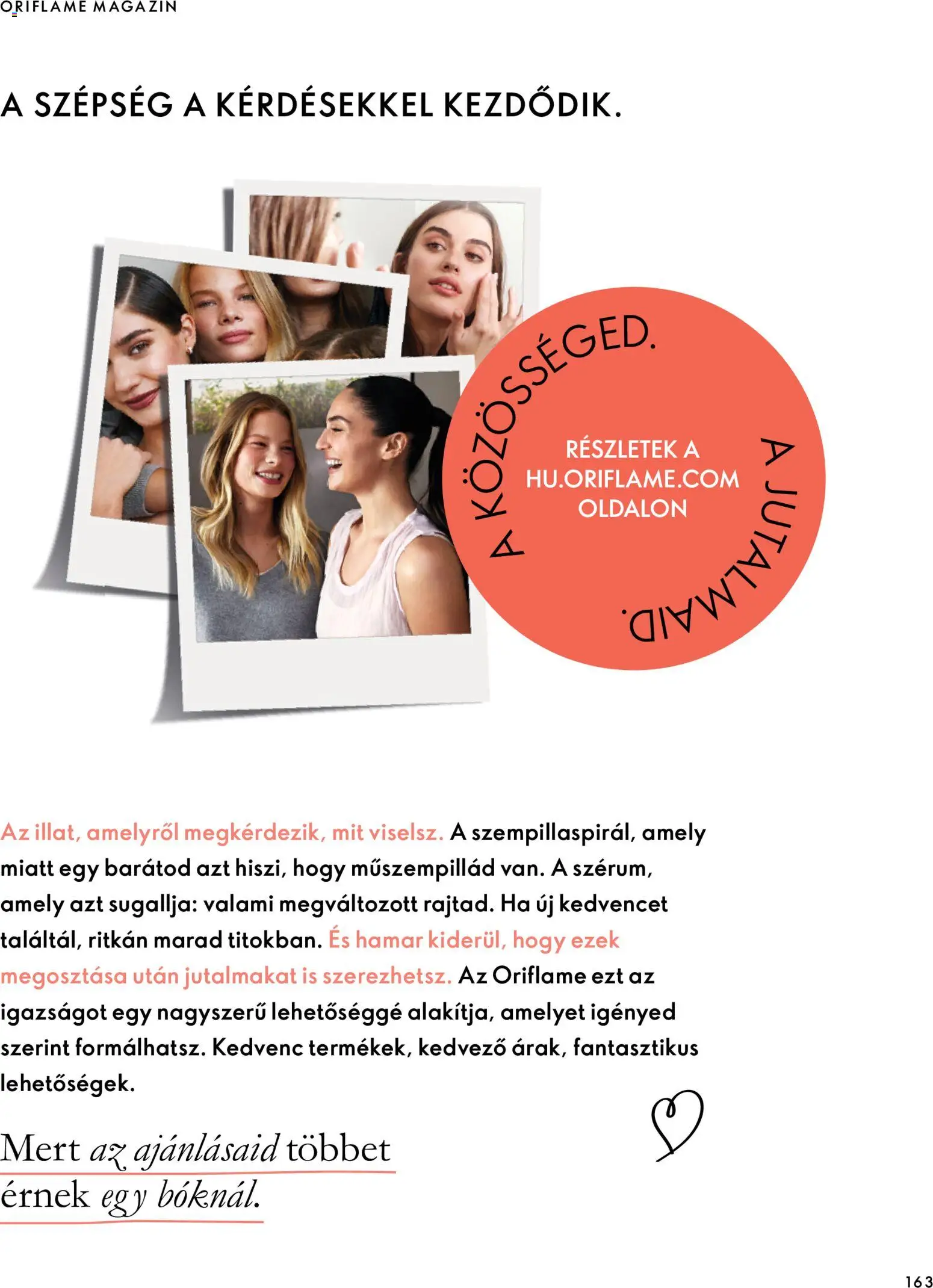 Oriflame akciós ujság - amely érvényes a következő dátumtól: 2026.11.11. | Oldal: 163 | Termékek: Magazin