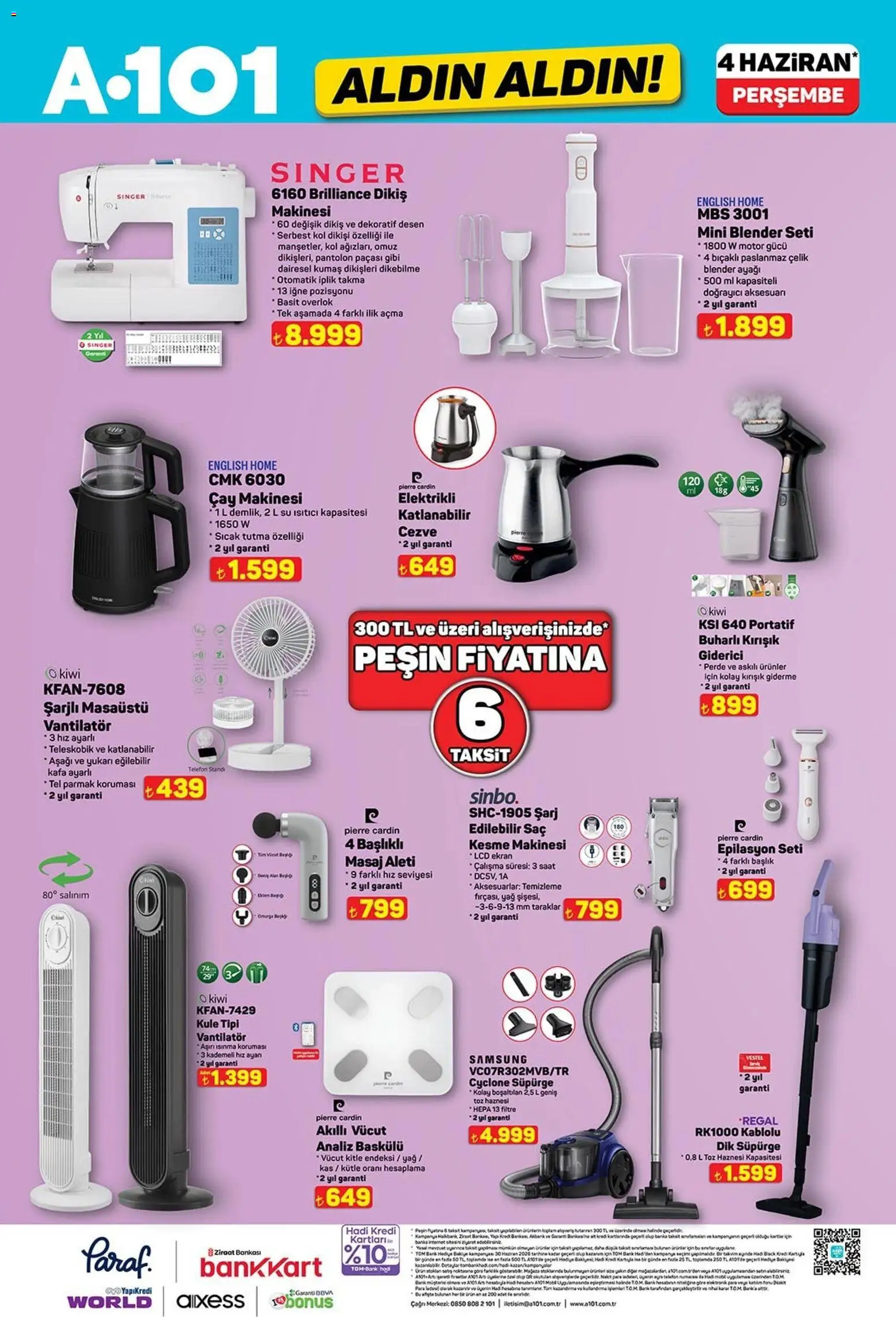 A101 - Katalog Aldın Aldın - 04.06.2026 tarihinden itibaren geçerlidir | Sayfa: 6 | Ürünler: Su ısıtıcı, Iğne, Yağ, Telefon