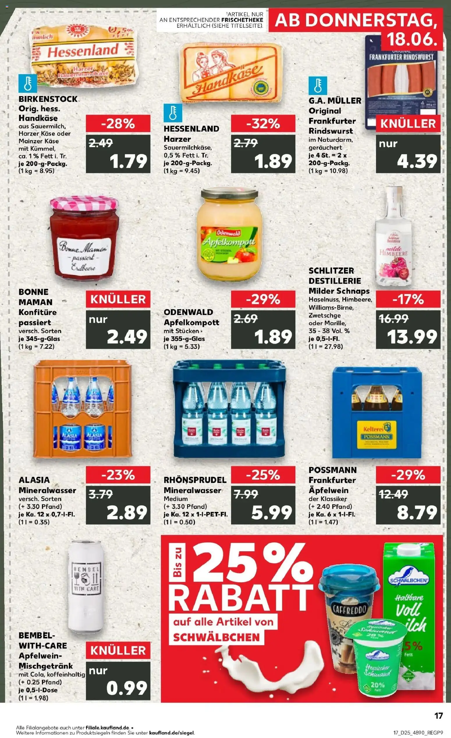 Kaufland Prospekt Schwalmstadt – gültig ab 15.06.2026 | Seite: 2 | Produkte: Mineralwasser, Himbeere, Rhonsprudel, Bonne maman