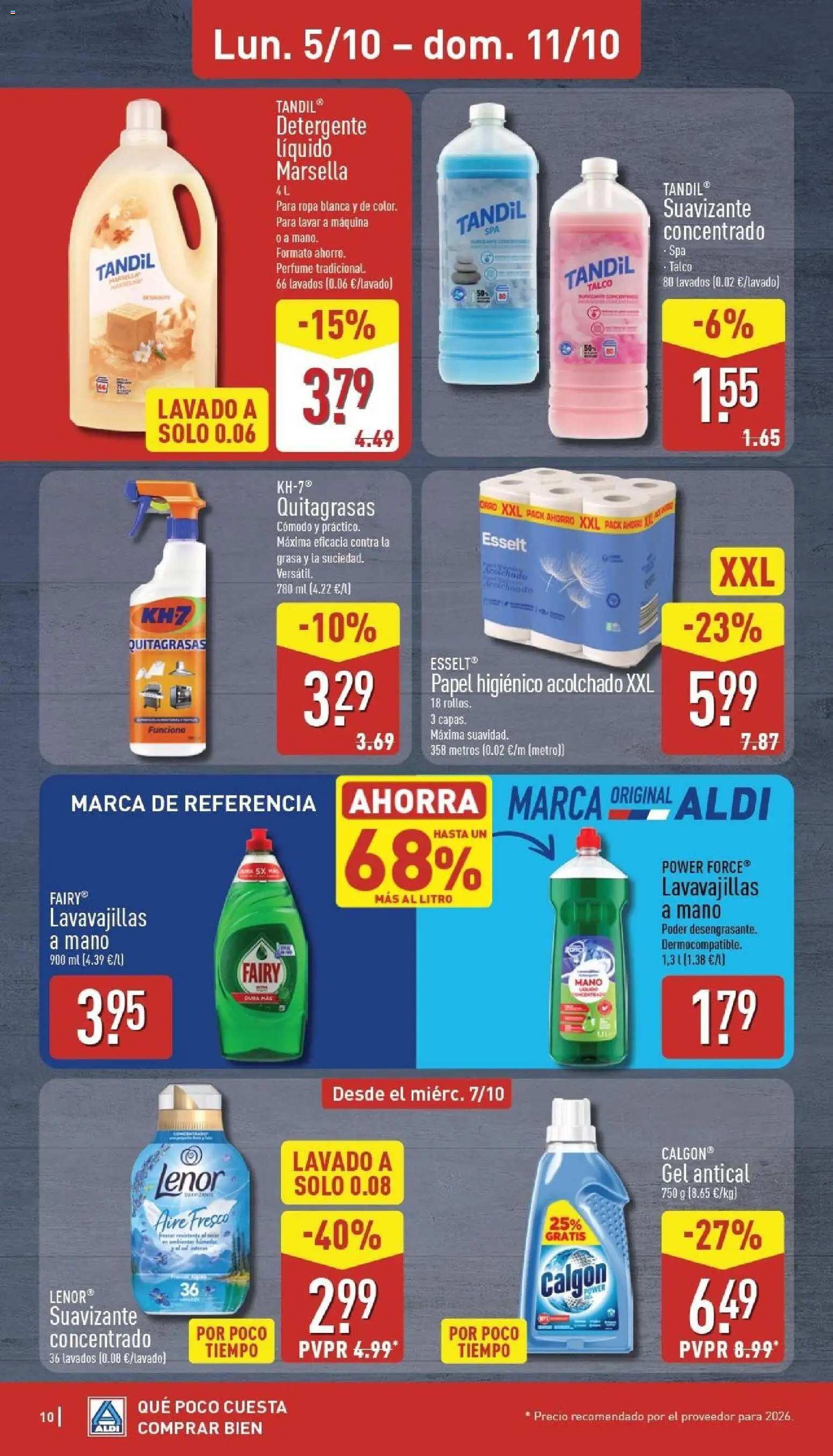 Aldi folleto Baleares │ válido desde el 05/10/2026 | Página: 10 | Productos: Perfume, Detergente, Suavizante, Lavavajillas