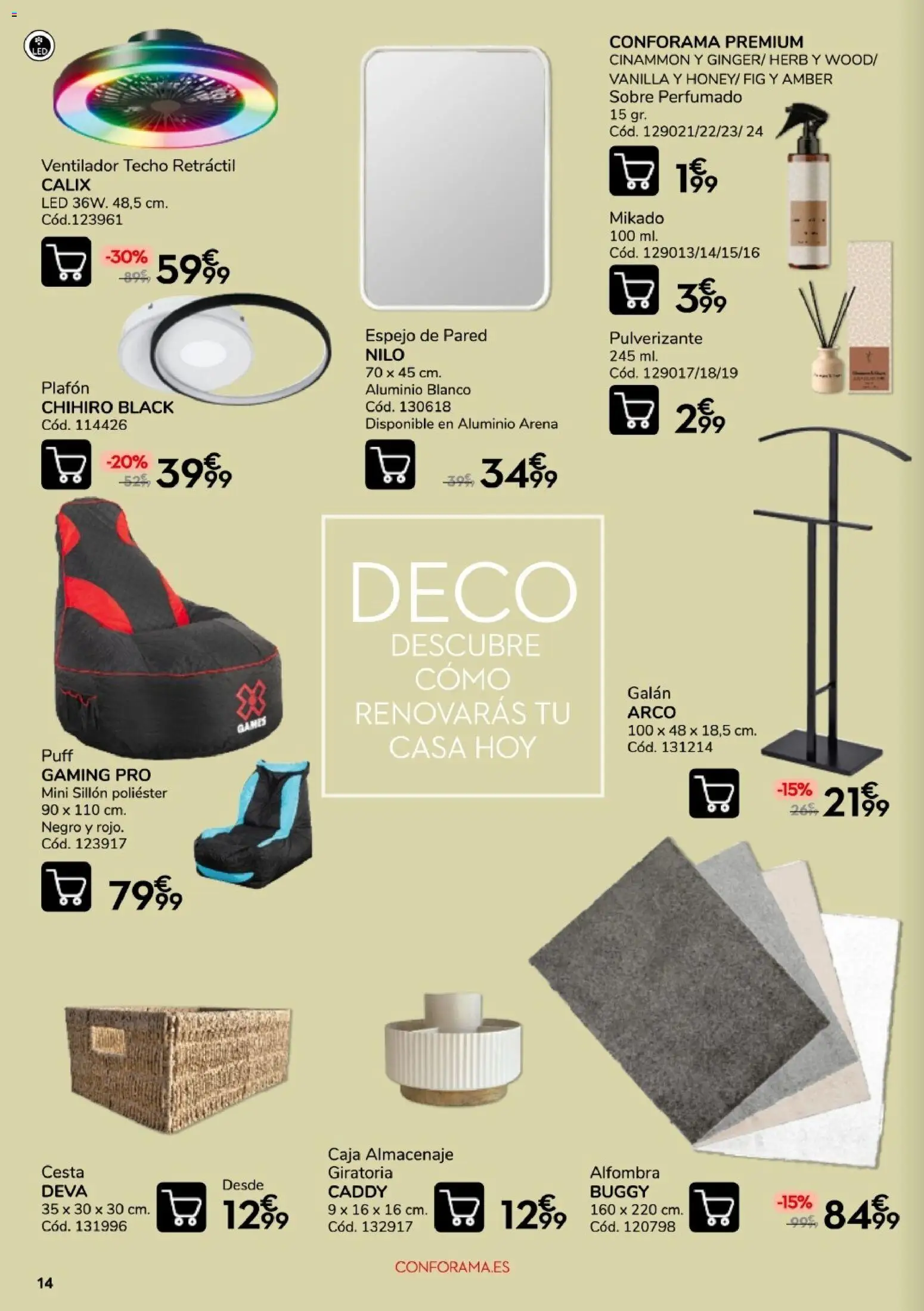 Conforama Quincena top │ válido desde el 10/09/2026 | Página: 14 | Productos: Almacenaje, Caja, Espejo, Alfombra