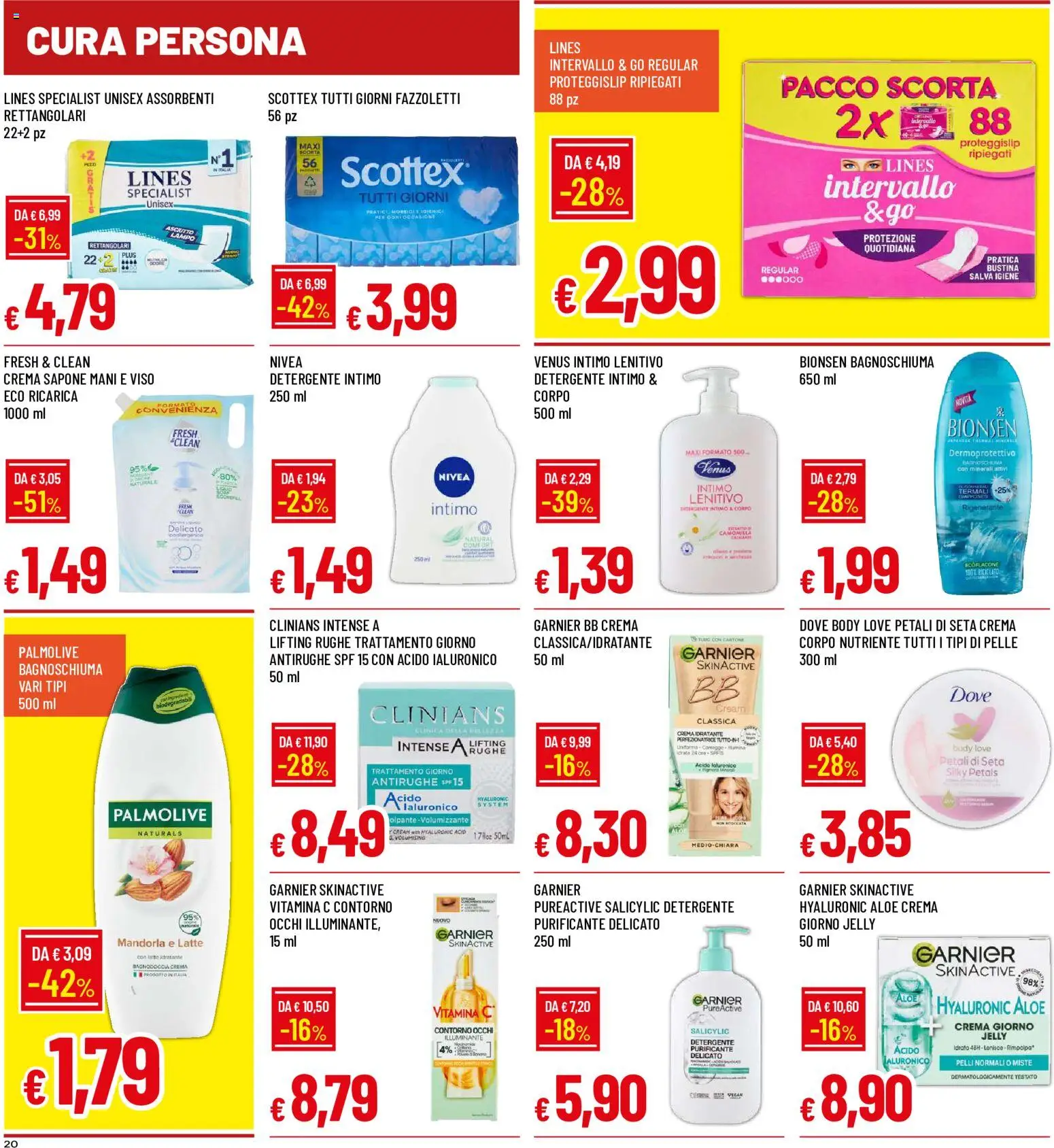 Volantino Galassia del 27/08/2026 | Pagina: 20 | Prodotti: Illuminante, Crema, Detergente intimo, Detergente