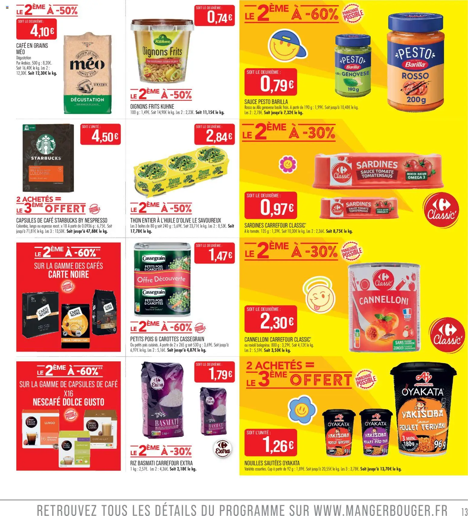 {H1} | Page: 13 | Produits: Café en grains, Riz basmati, Lait, Riz